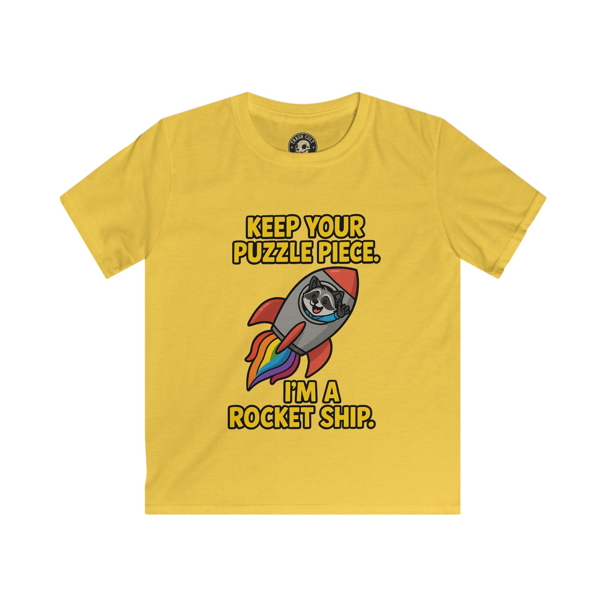 I’m a Rocket Ship Autism Shirt for Kids – Funny Raccoon Neurodiversity Tee