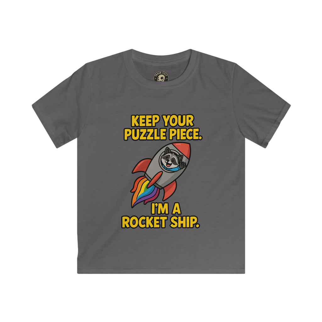 I’m a Rocket Ship Autism Shirt for Kids – Funny Raccoon Neurodiversity Tee
