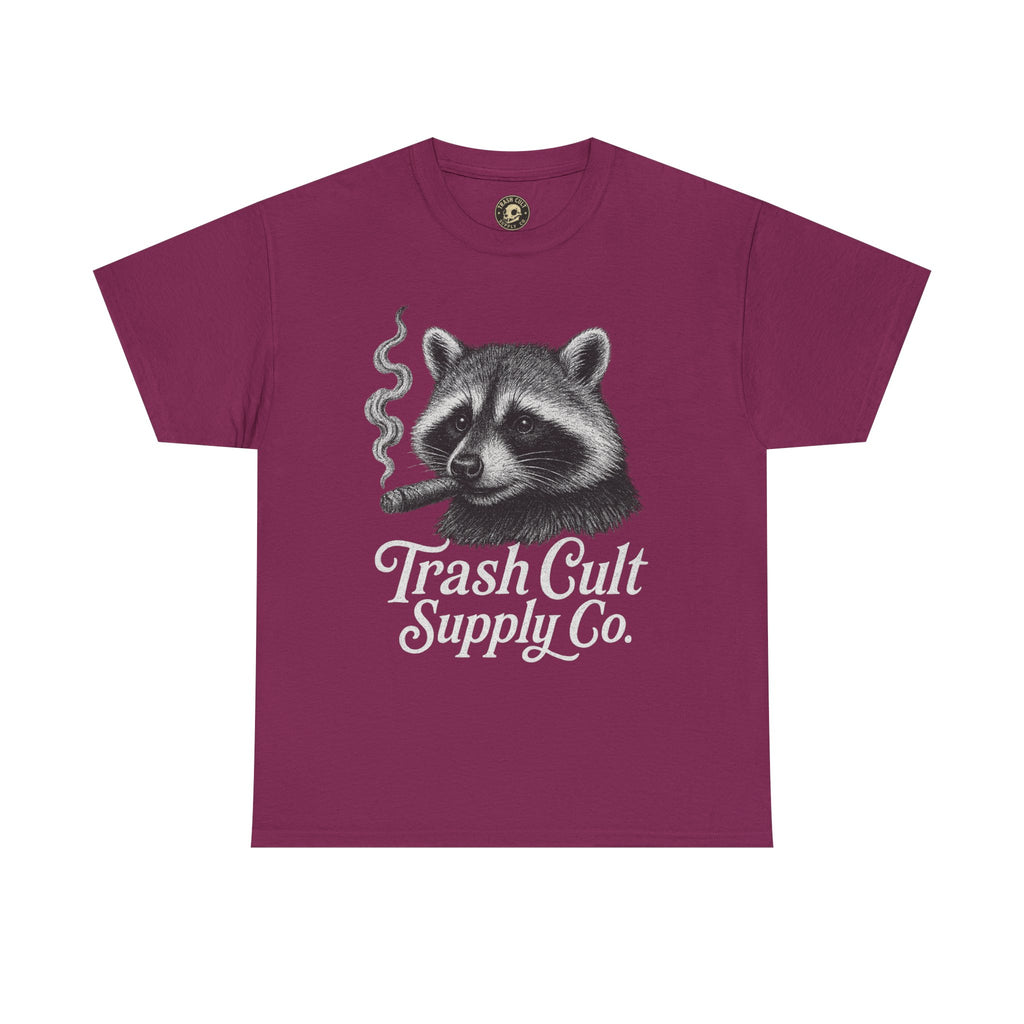 Monochrome Raccoon Cigar Shirt – Trash Cult Supply Co. | Gildan 5000 Tee