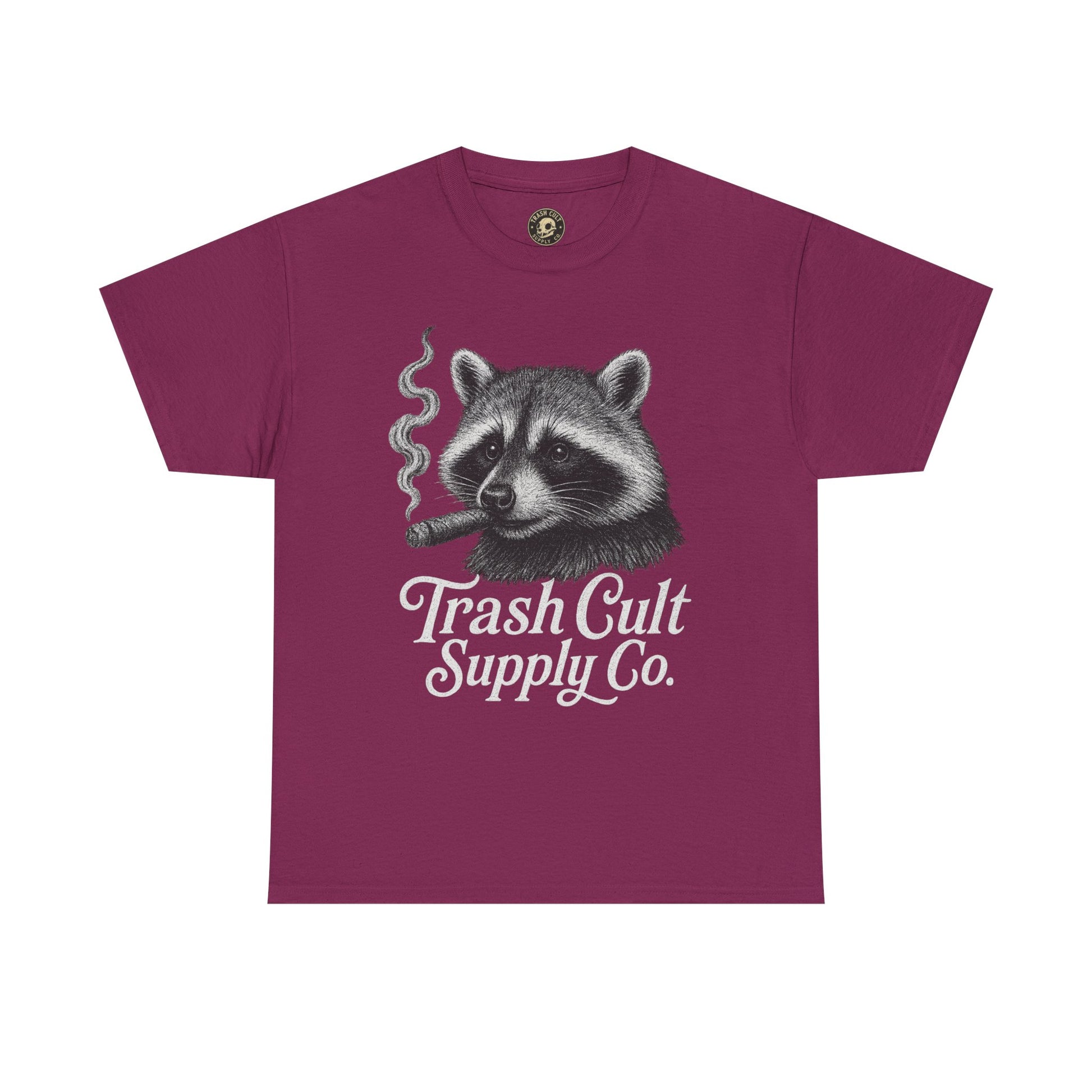 Monochrome Raccoon Cigar Shirt – Trash Cult Supply Co. | Gildan 5000 Tee