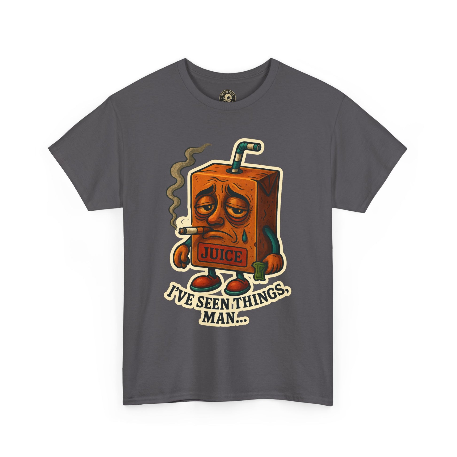 Juice Box Graphic Tee - I've Seen Things Man, Funny T-Shirt, Gift for Friends, Unisex Cotton Tee, Humor Merchandise