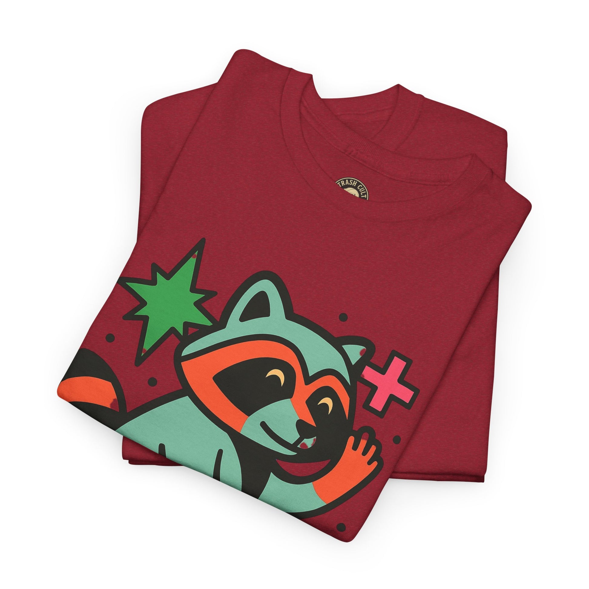 Playful Raccoon Unisex Heavy Cotton Tee | Cute Animal Shirt for Nature Lovers, Graphic Tee, Gift for Kids, Casual Wear, Eco-Friendly