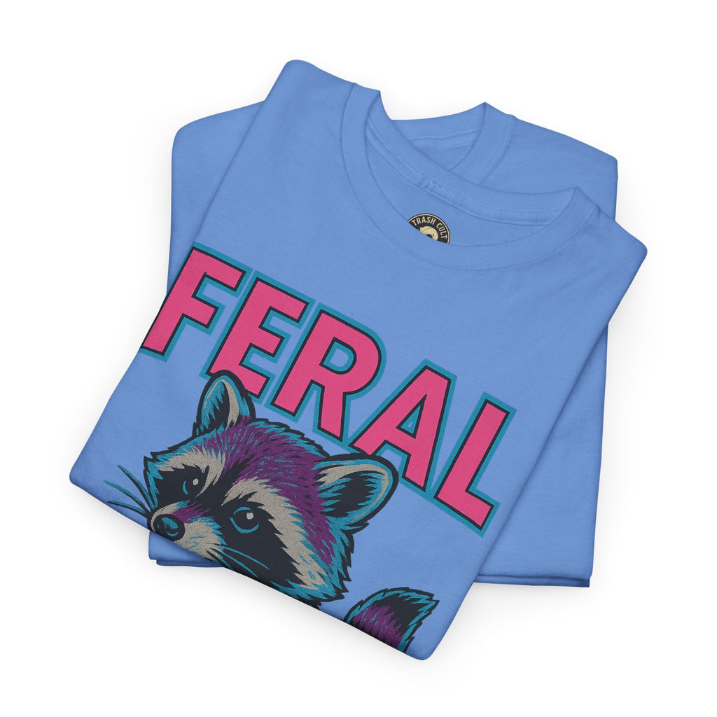 FERAL Raccoon 80s Retro Shirt – Trash Cult Supply Co. – Gildan 5000 Tee