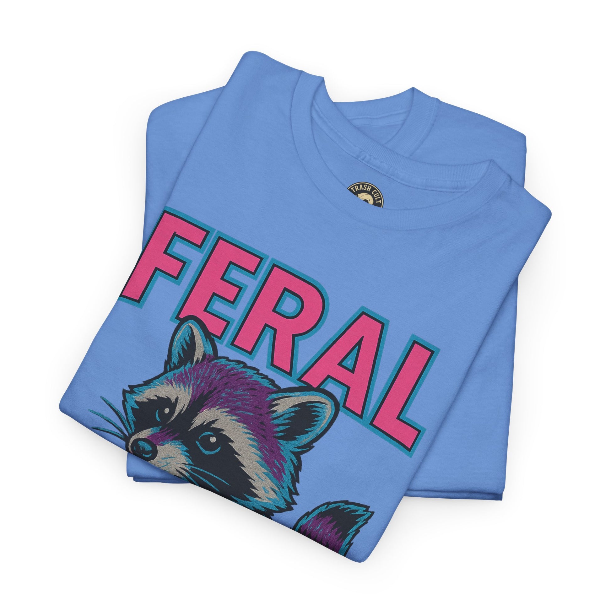 FERAL Raccoon 80s Retro Shirt – Trash Cult Supply Co. – Gildan 5000 Tee