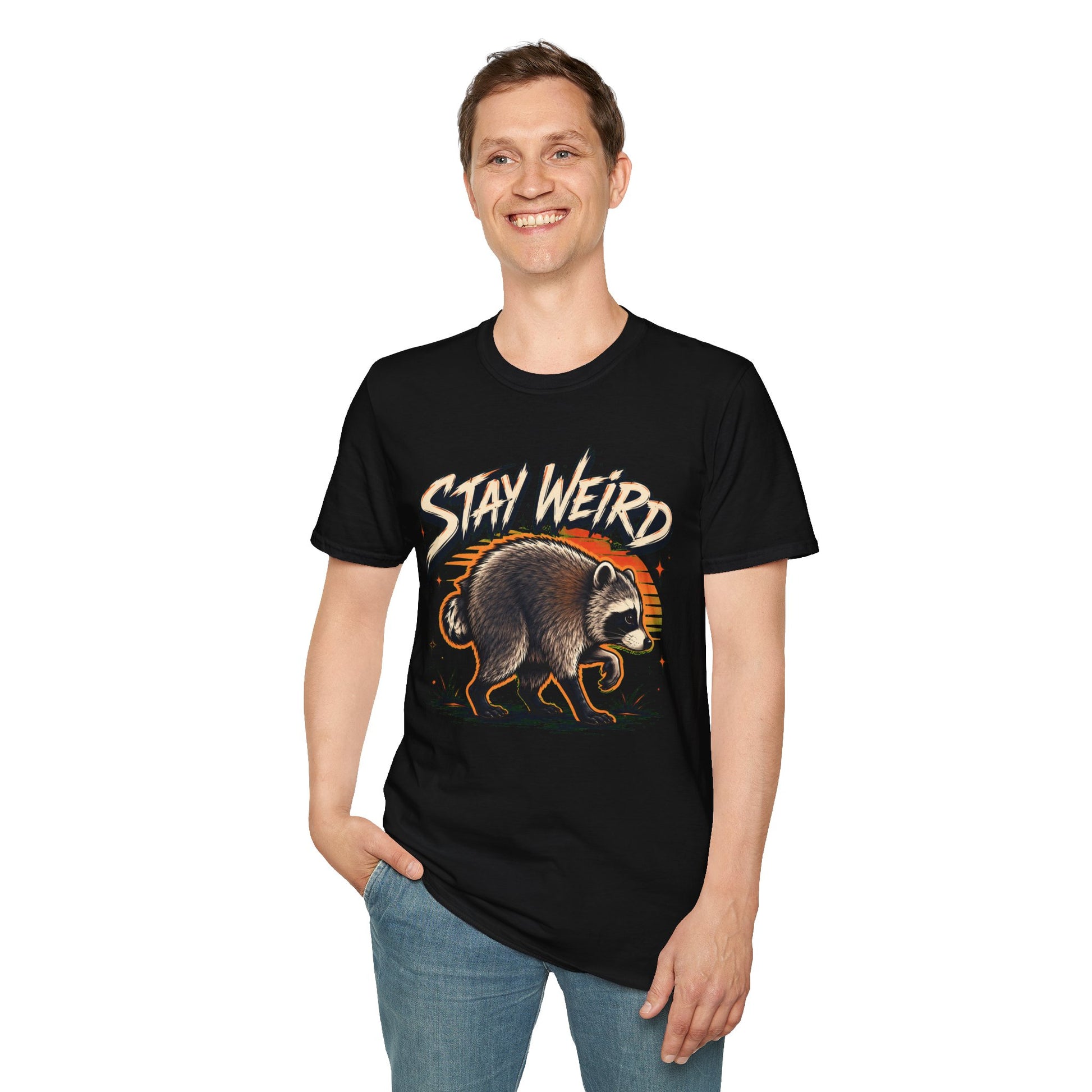 Stay Weird Raccoon Jimothy T-Shirt — Vintage Graphic Tee