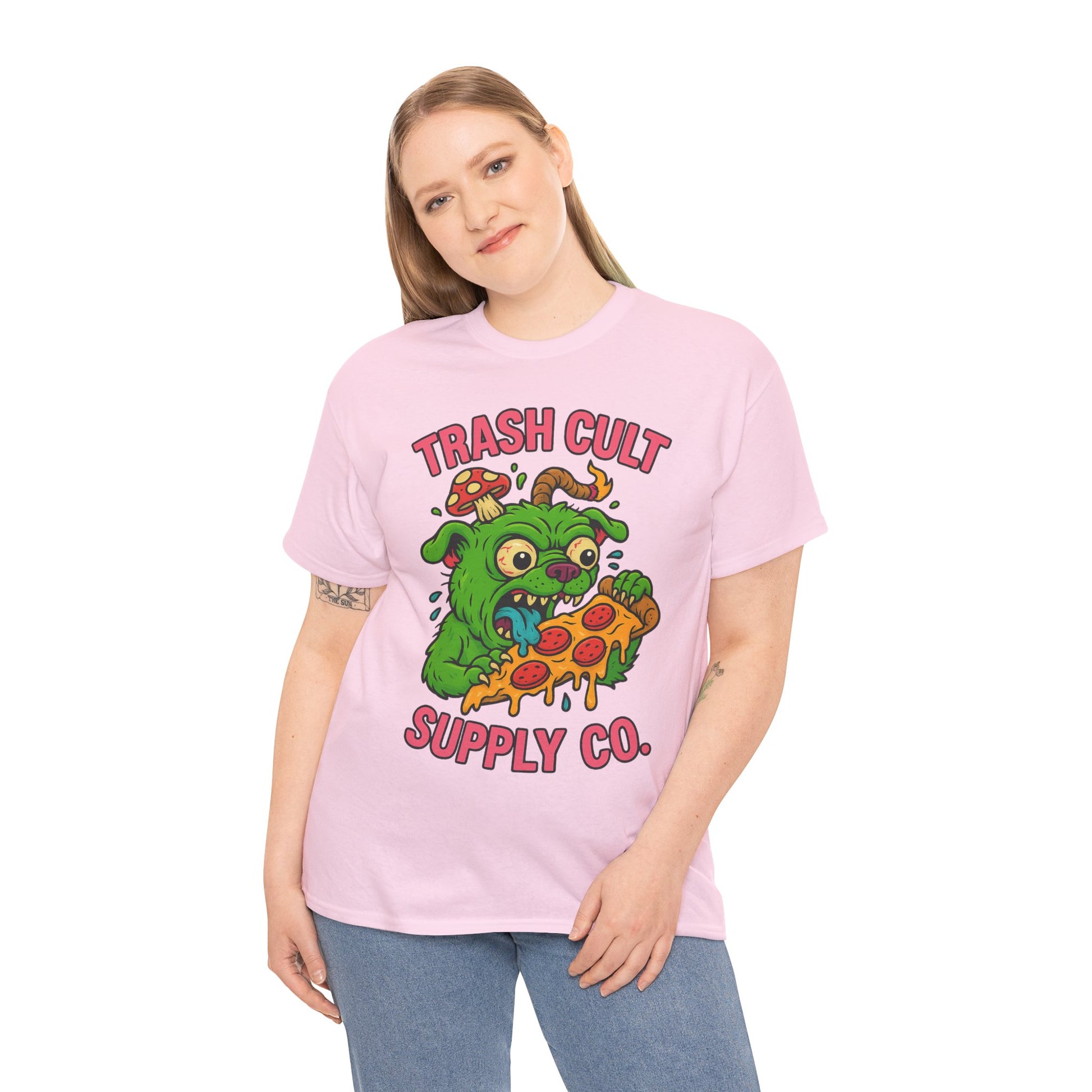 Feral Pizza Monster Shirt – Trash Cult Supply Co | Gildan 5000 Graphic Tee