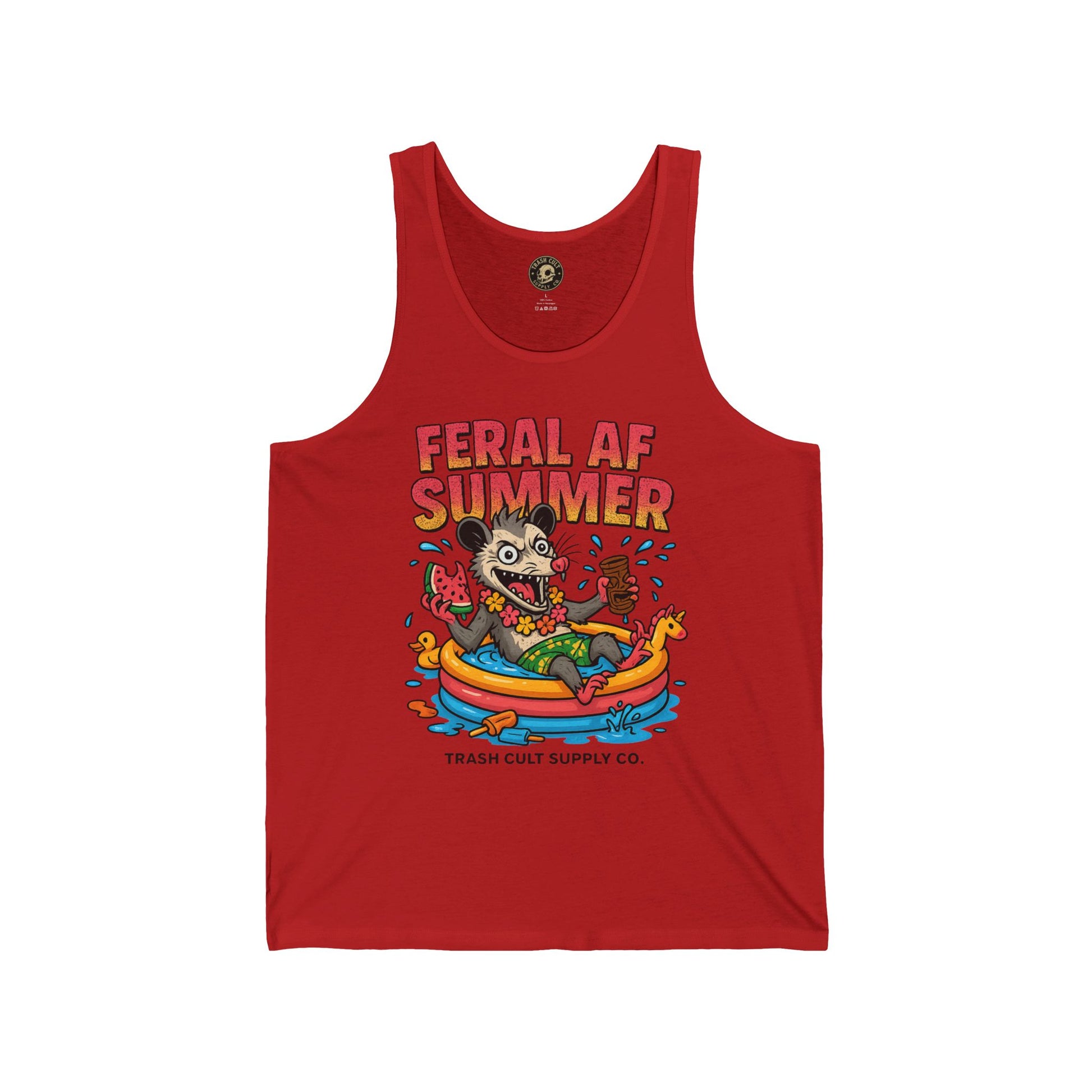 Feral AF Summer Possum Jersey Tank Top | Trash Cult Supply Co.