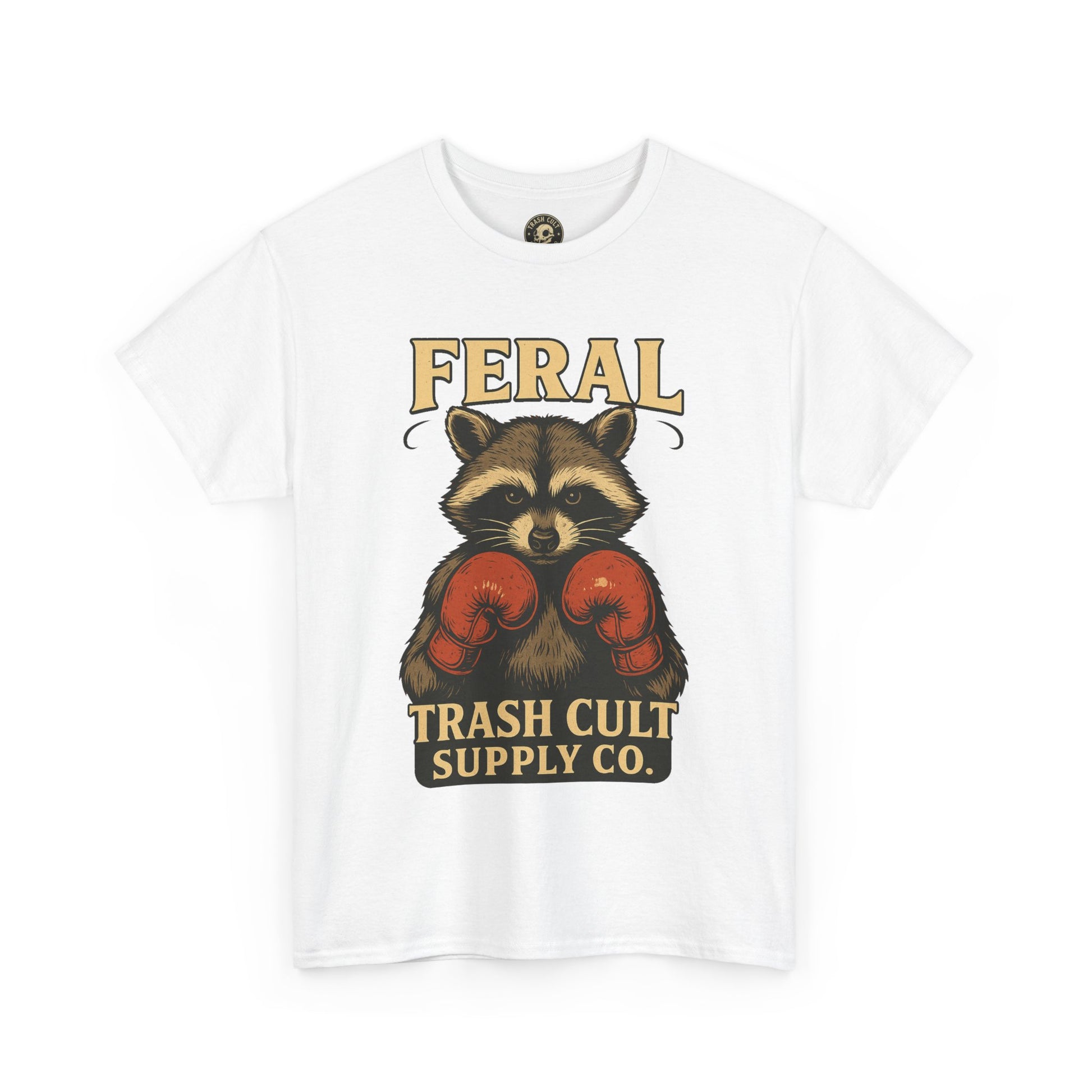Feral Raccoon Tee - Unisex Heavy Cotton Tee, Cute Animal Shirt, Trendy Graphic Tee, Fun Gift for Animal Lovers, Casual Everyday Wear