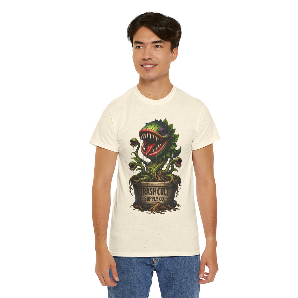 Carnivorous Plant Graphic Tee — "Trash Cult Supply Co." Potted Monster Shirt