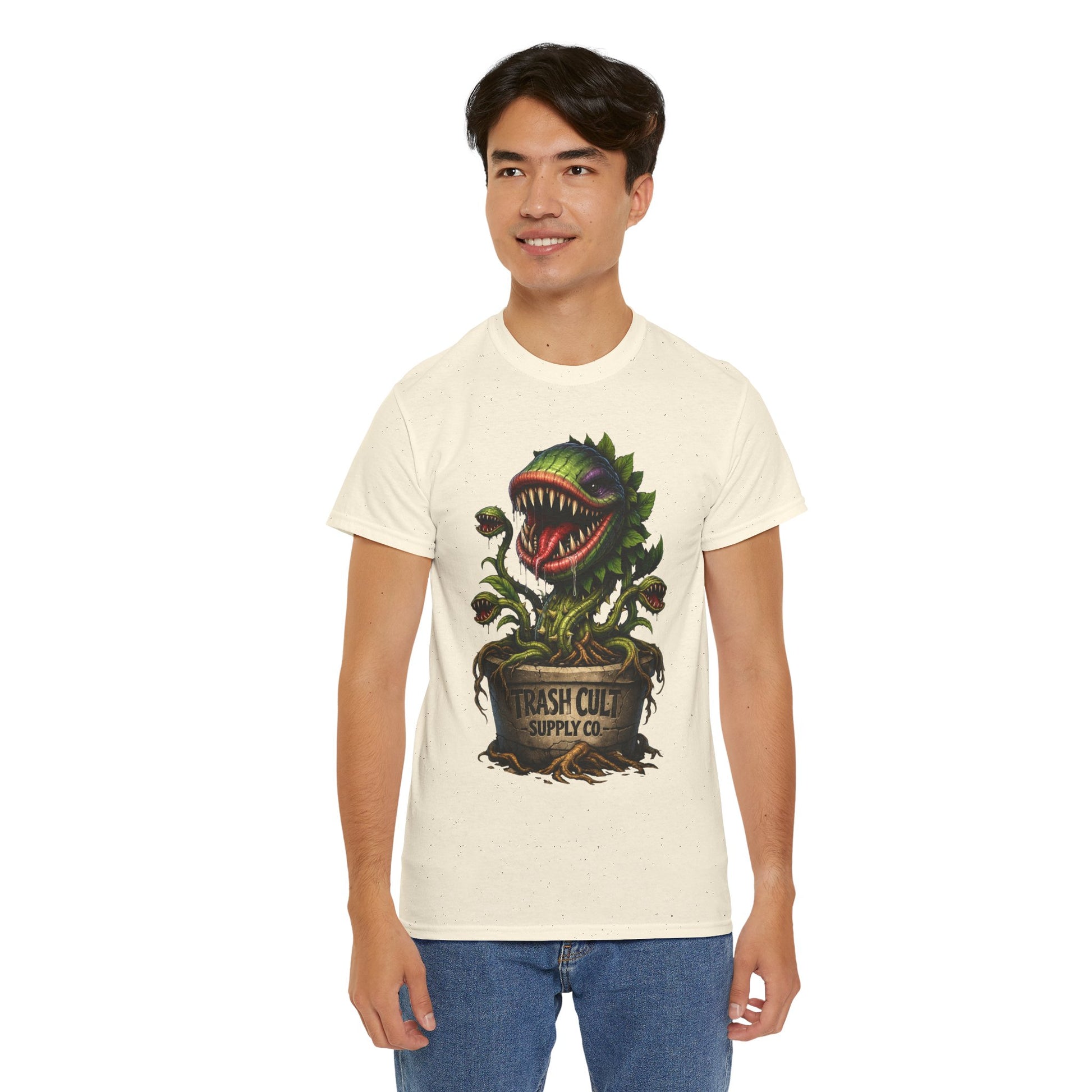 Carnivorous Plant Graphic Tee — "Trash Cult Supply Co." Potted Monster Shirt
