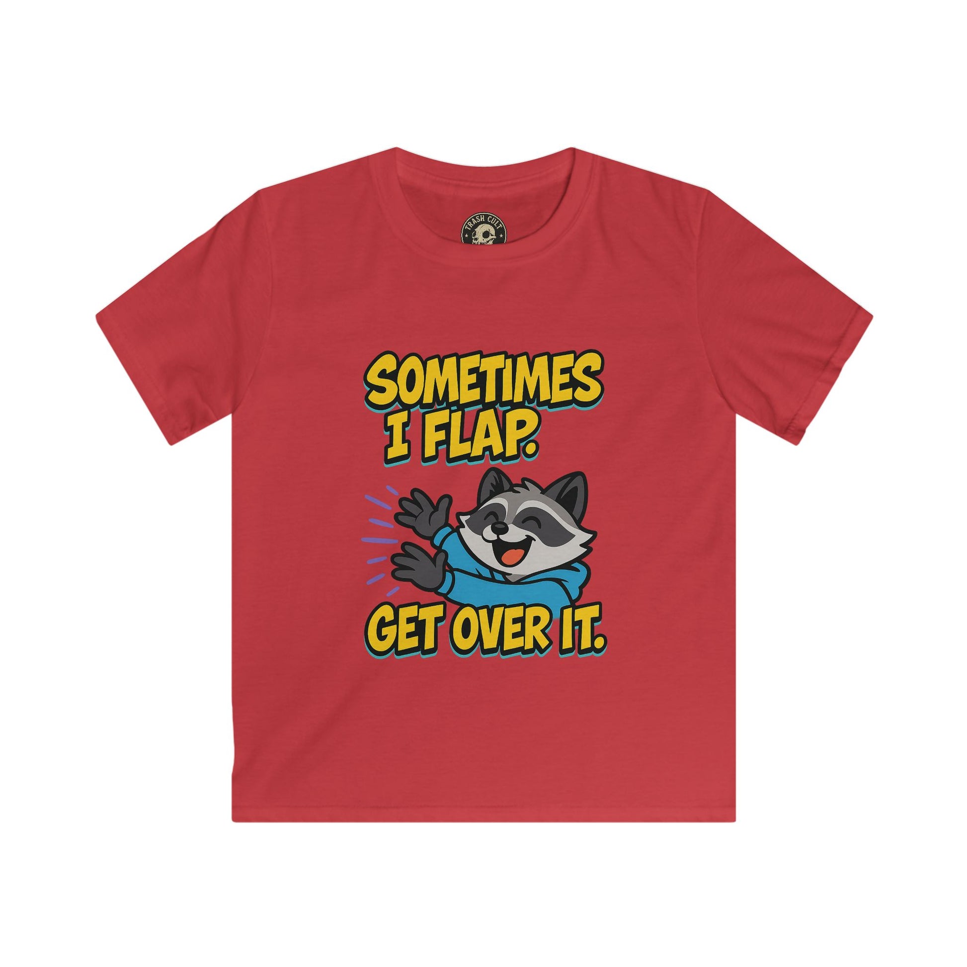 Sometimes I Flap Get Over It Raccoon Shirt – Autism Awareness Kids Tee