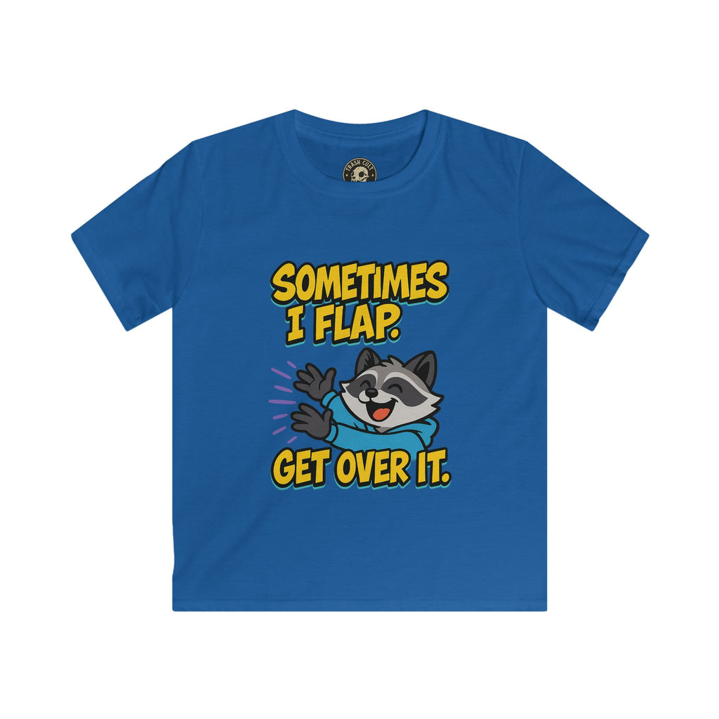 Sometimes I Flap Get Over It Raccoon Shirt – Autism Awareness Kids Tee