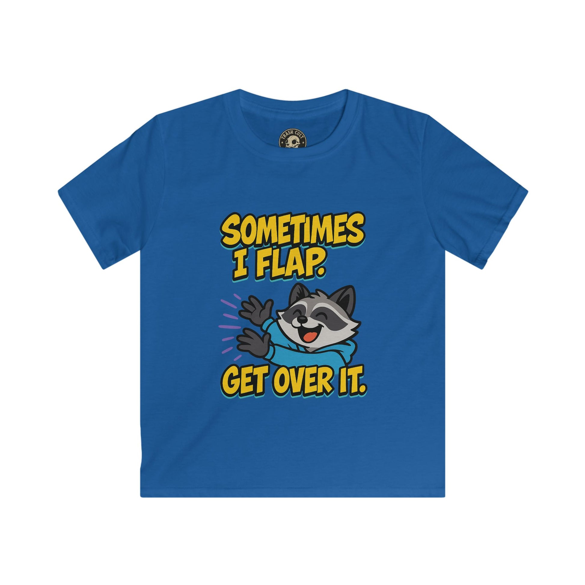 Sometimes I Flap Get Over It Raccoon Shirt – Autism Awareness Kids Tee
