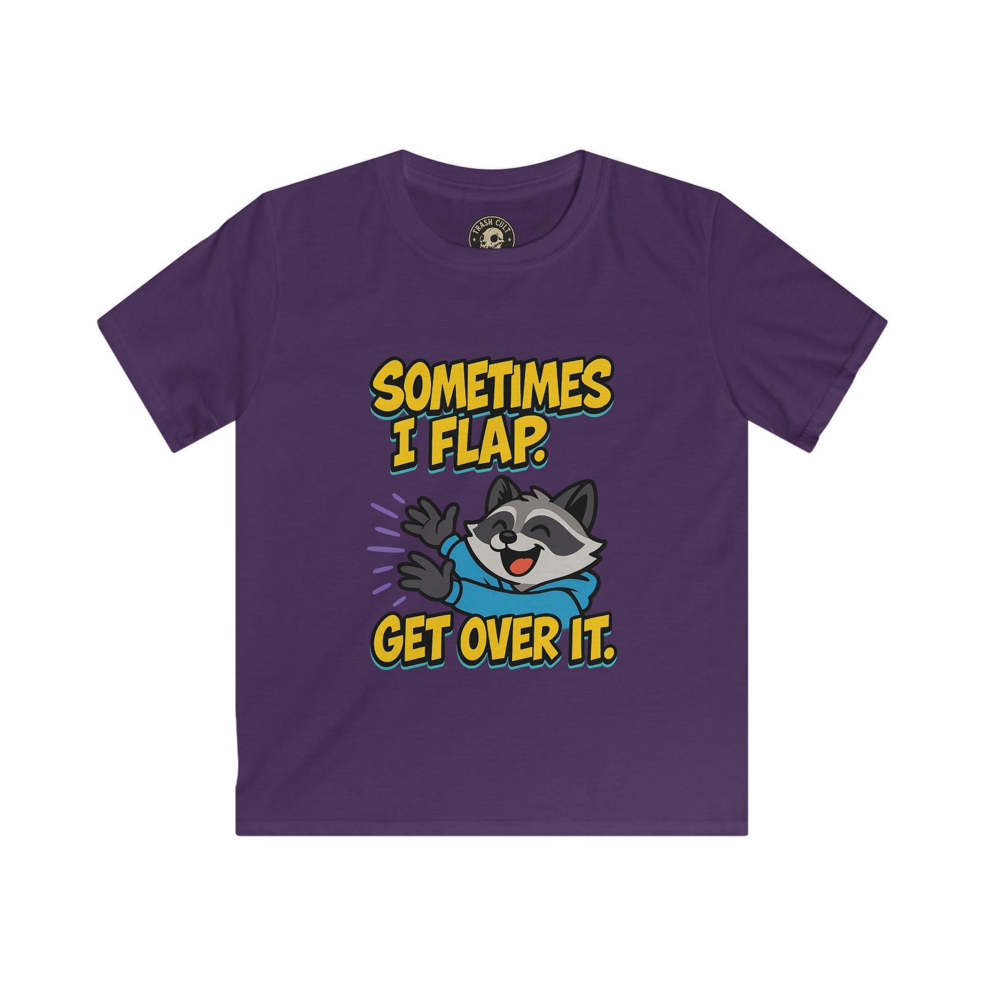 Sometimes I Flap Get Over It Raccoon Shirt – Autism Awareness Kids Tee