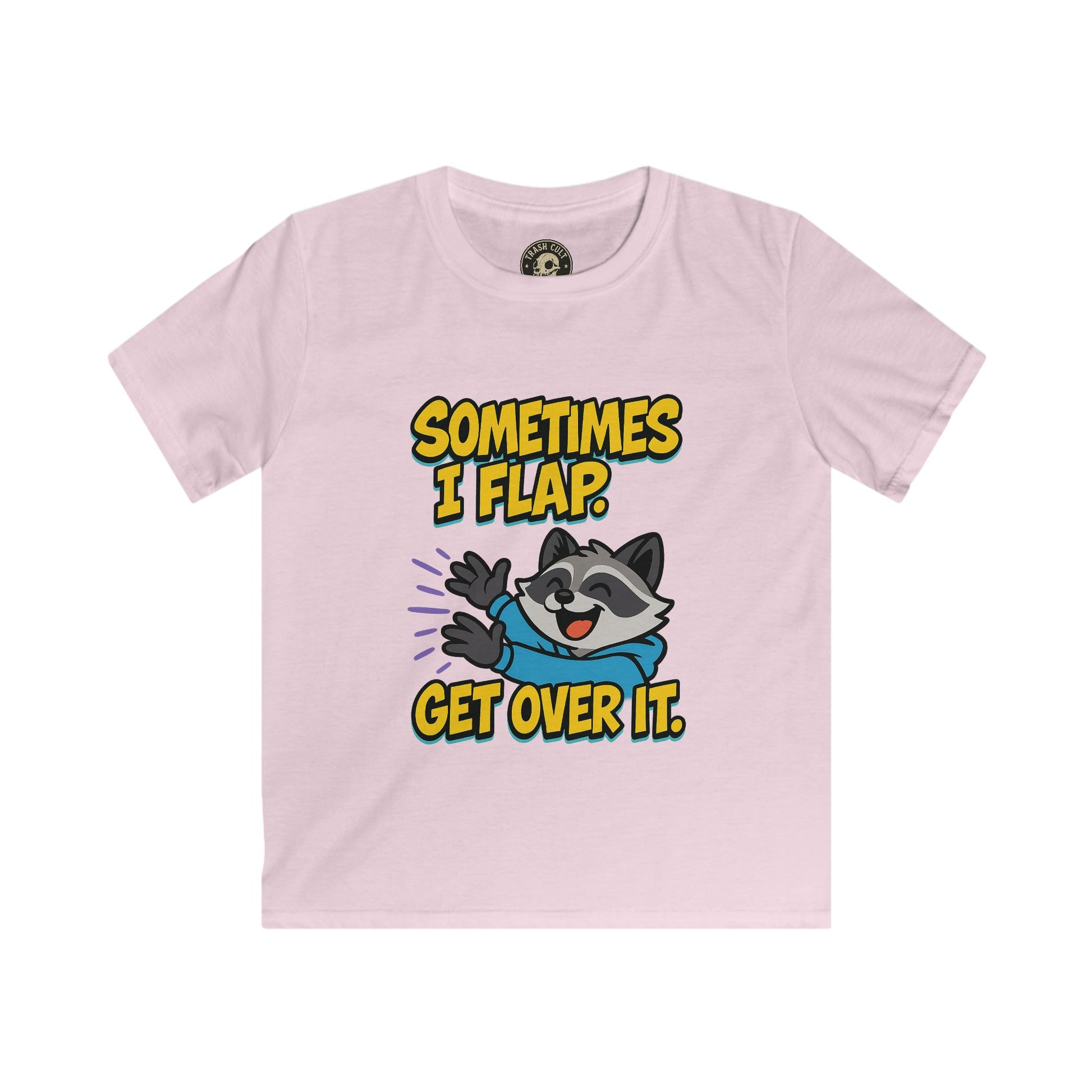Sometimes I Flap Get Over It Raccoon Shirt – Autism Awareness Kids Tee