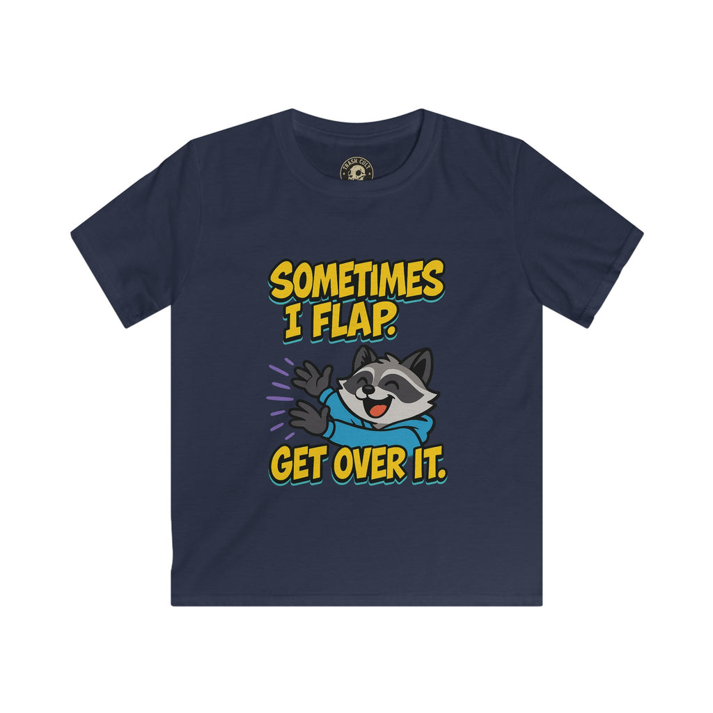 Sometimes I Flap Get Over It Raccoon Shirt – Autism Awareness Kids Tee