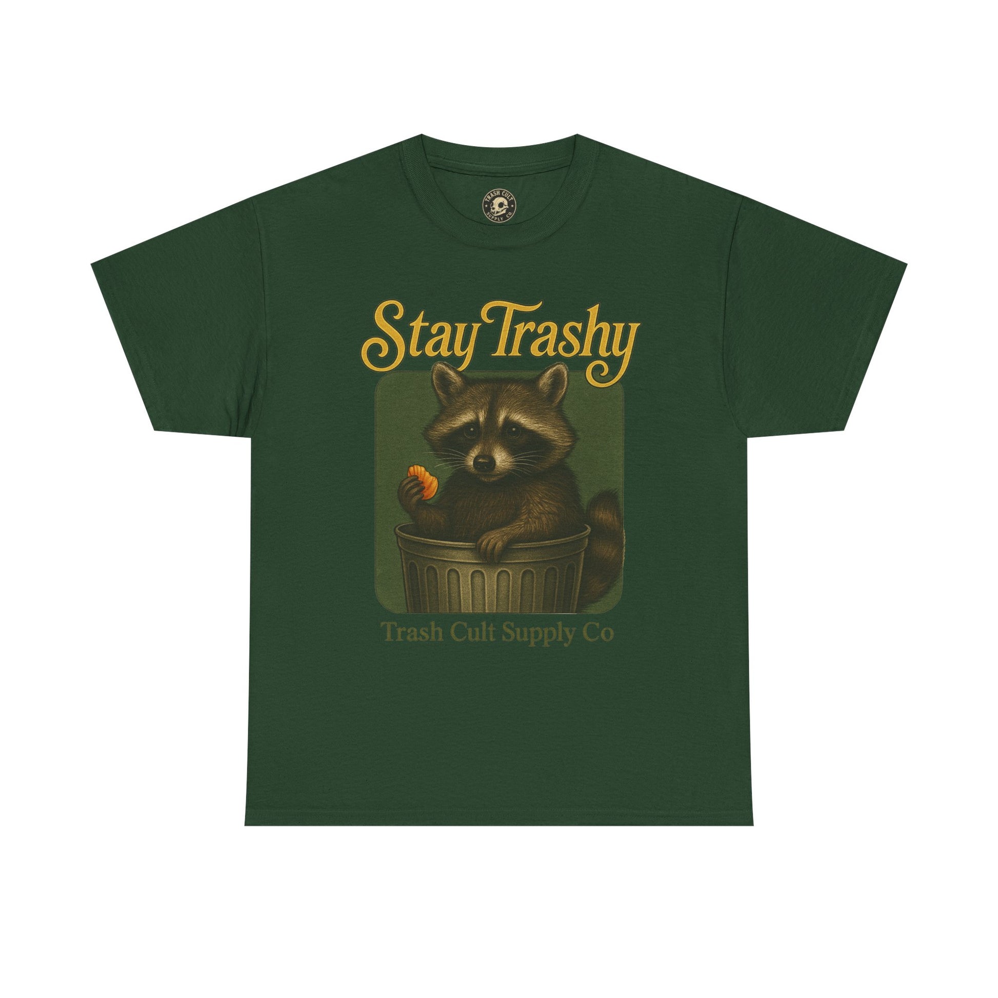 Stay Trashy Raccoon T-Shirt – Vintage-Style Cute Trash Panda | Trash Cult Supply Co | Gildan 5000