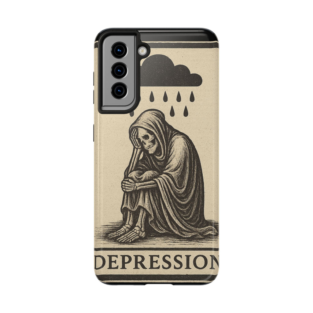 Dark Humor Phone Case, Goth iPhone Cover, Macabre Gift, Depression Art Case, Unique Phone Protector