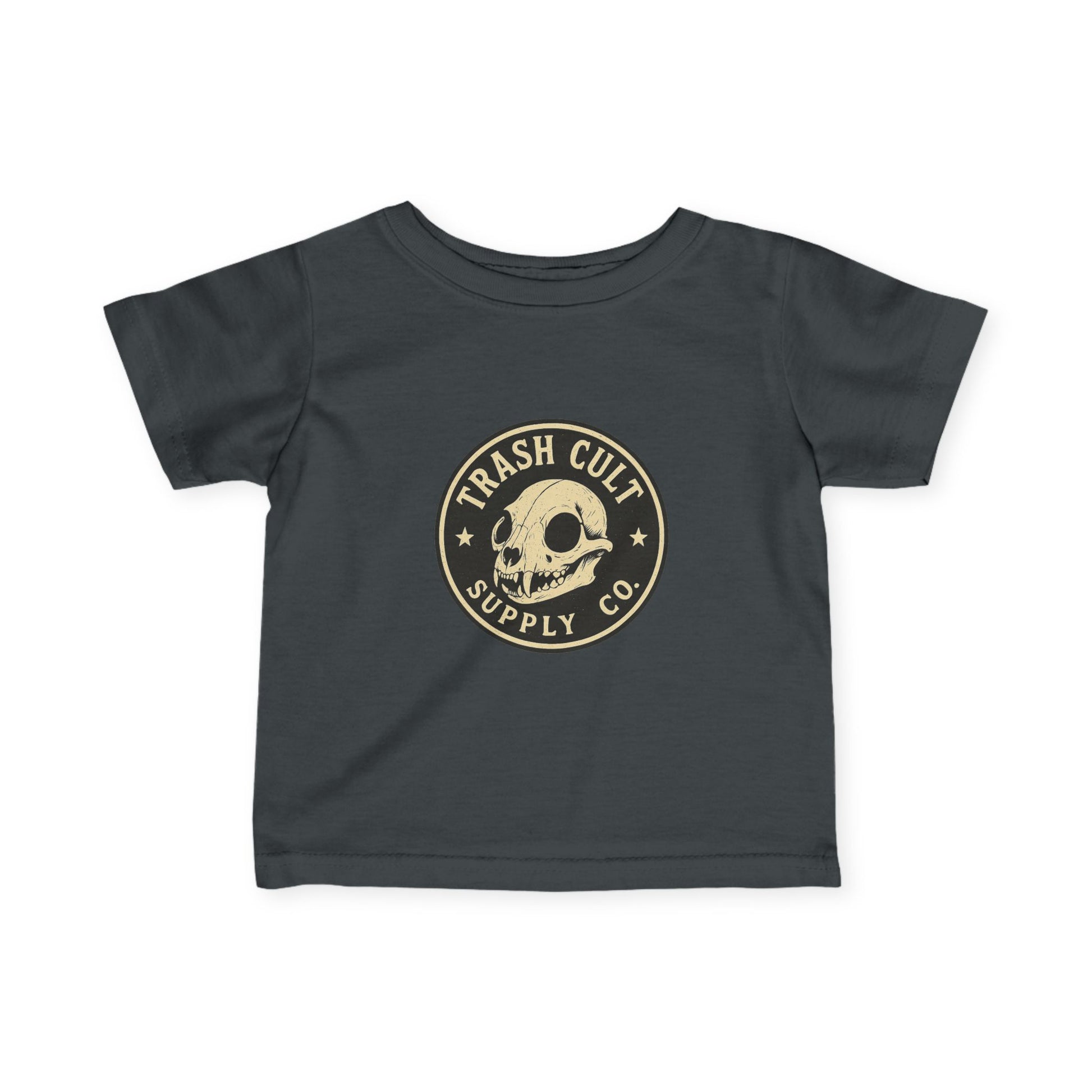 Trash Cult Skull Infant Tee, Baby T-Shirt, Unisex Baby Top, Cute Skull Baby Clothes, Edgy Infant Apparel, Trendy Newborn Gift