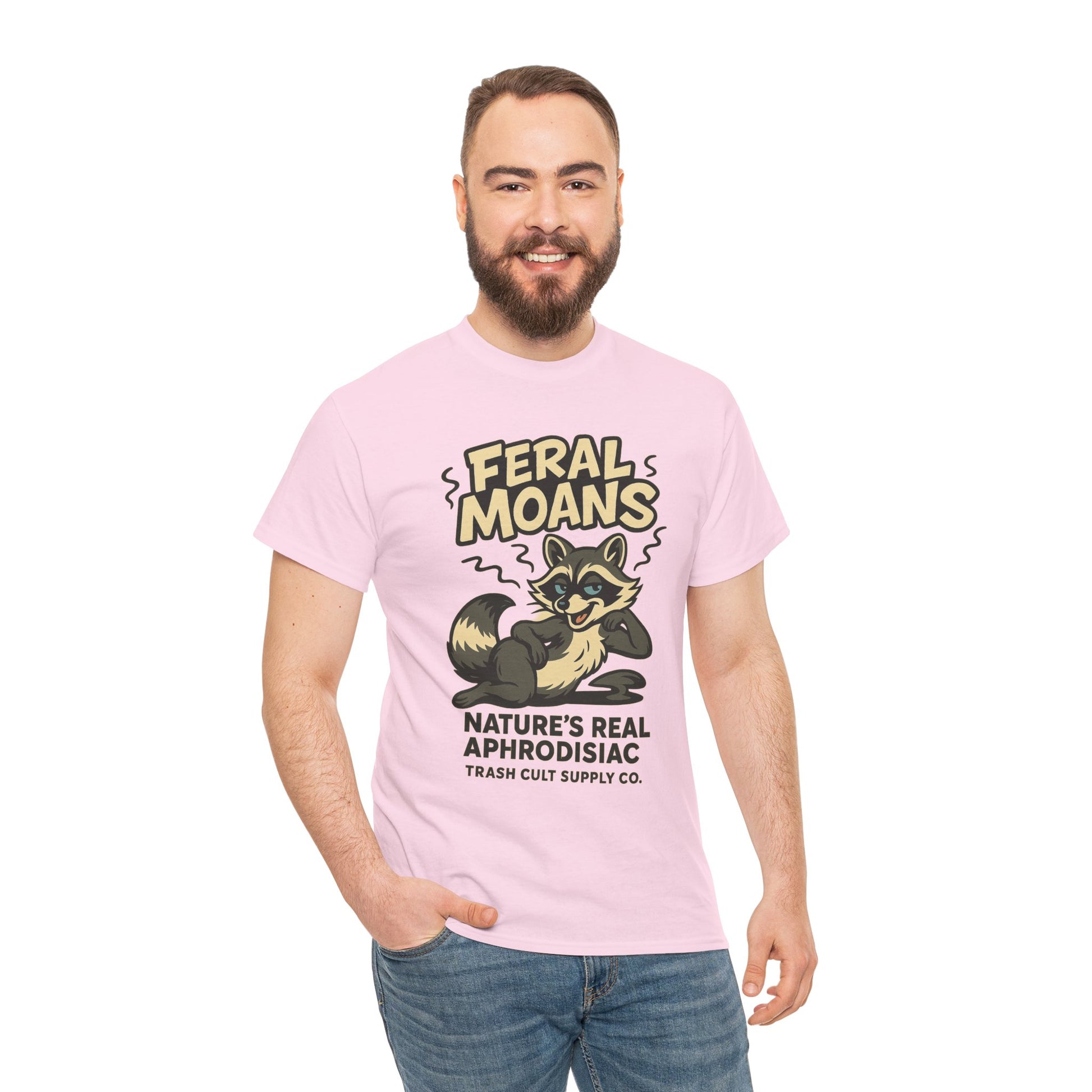 Feral Moans Unisex Heavy Cotton Tee, Funny Graphic Tee, Animal Lover Shirt, Casual Wear, Gift for Nature Enthusiasts