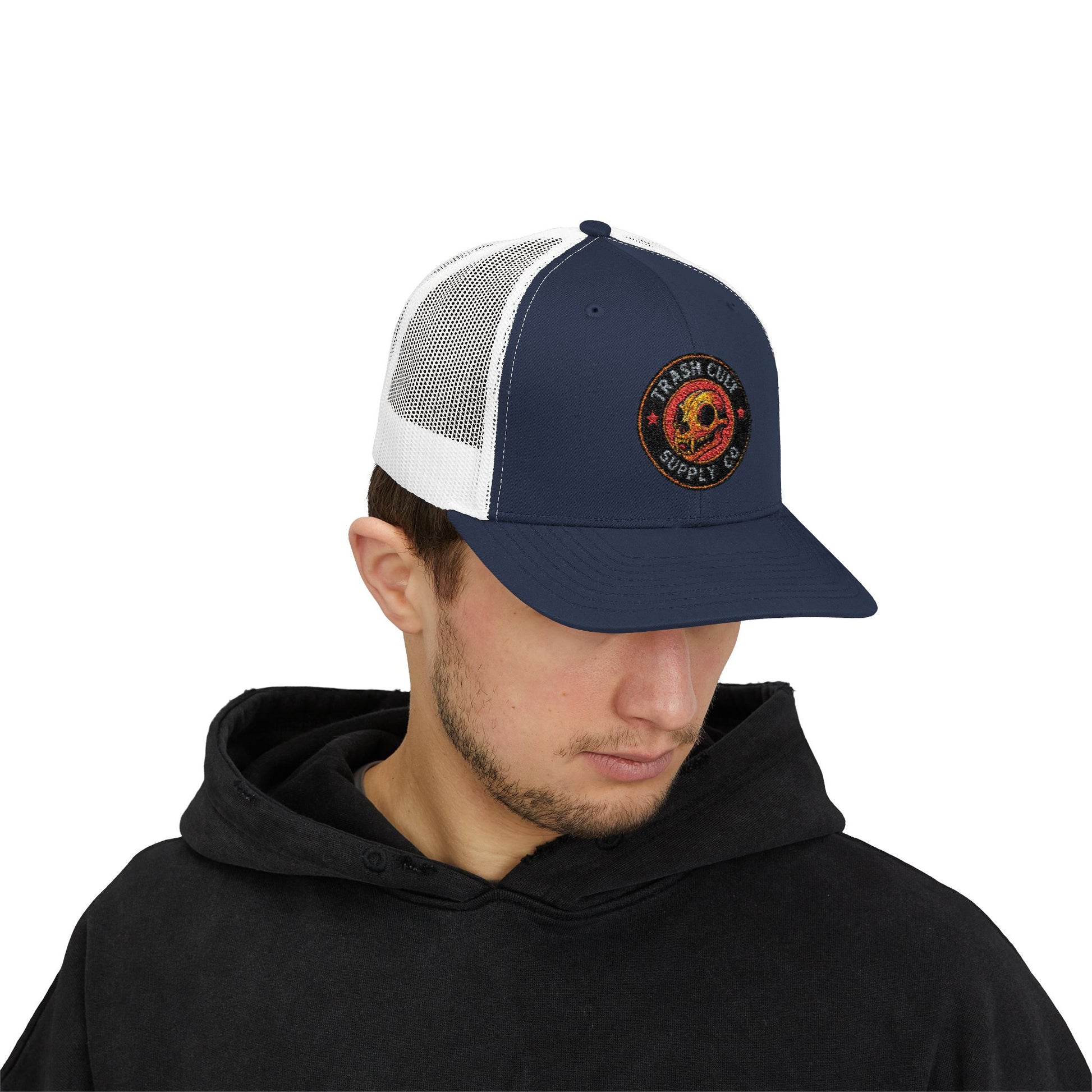 Trash Cult Supply Co. Trucker Hat – Embroidered Logo Snapback Cap
