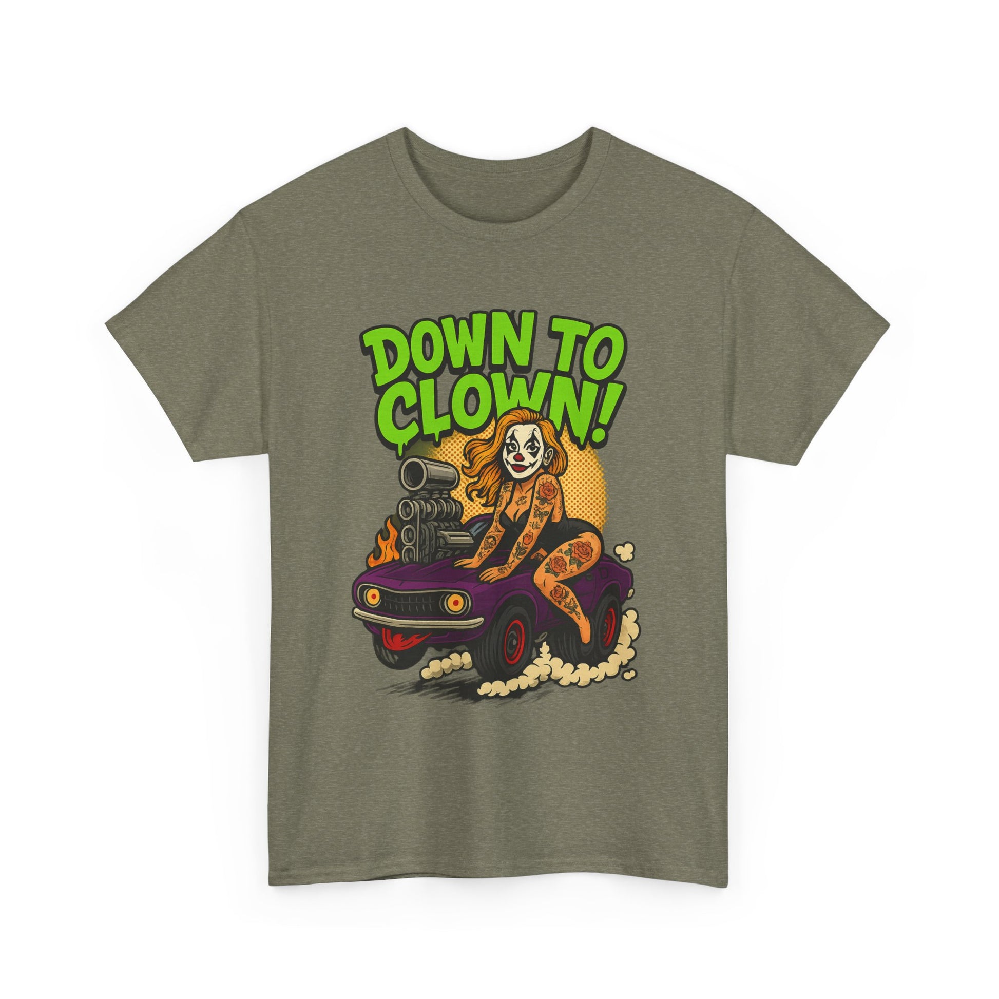 Unisex Graphic Tee | Down to Clown T-Shirt, Fun Statement Shirt, Casual Wear, Gift for Friends, Festivals, Halloween