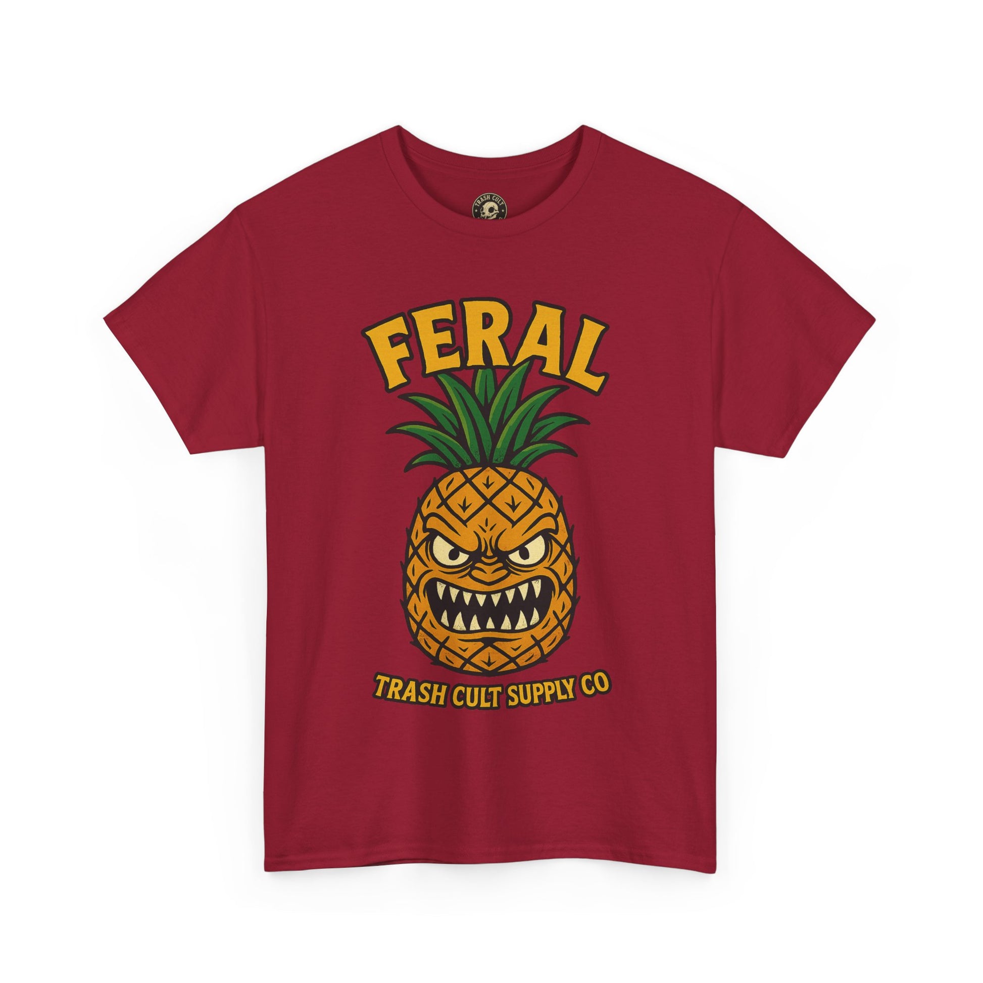 Feral Evil Pineapple Shirt – Aggressive Fruit Trashcore Tee – Gildan 5000 Unisex