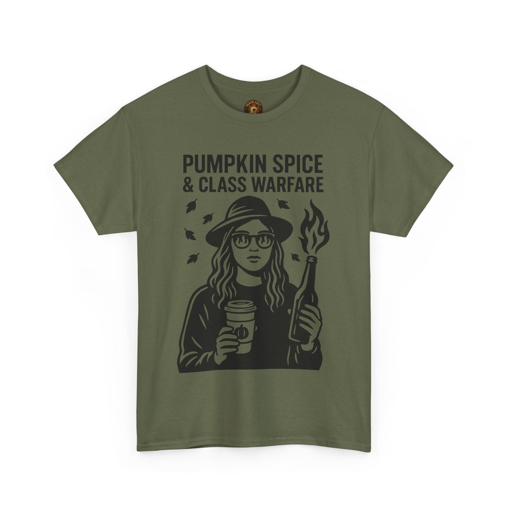Pumpkin Spice & Class Warfare Shirt – Fall Riot Girl Graphic Tee – Fall of Humanity Collection – Trash Cult Supply Co.