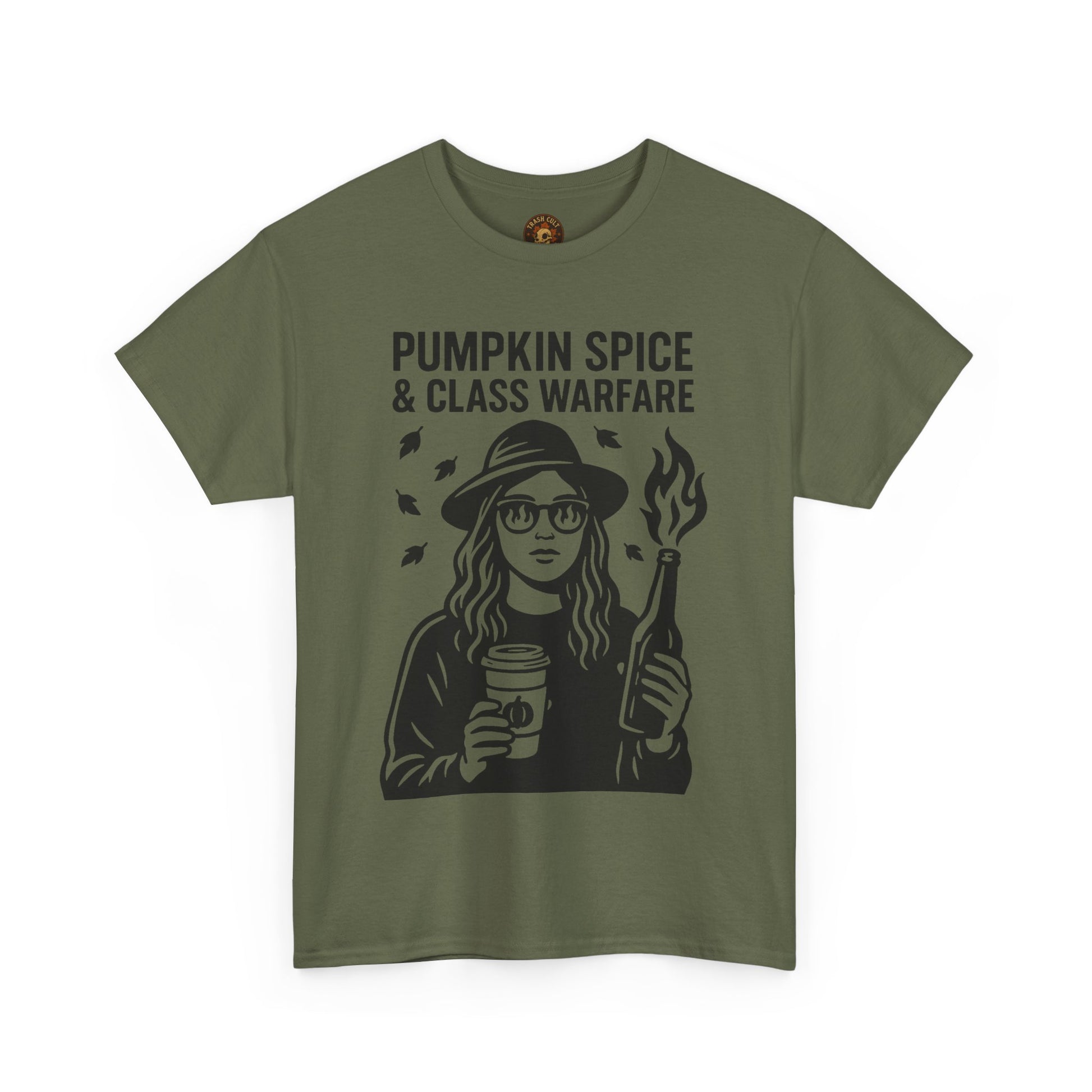 Pumpkin Spice & Class Warfare Shirt – Fall Riot Girl Graphic Tee – Fall of Humanity Collection – Trash Cult Supply Co.