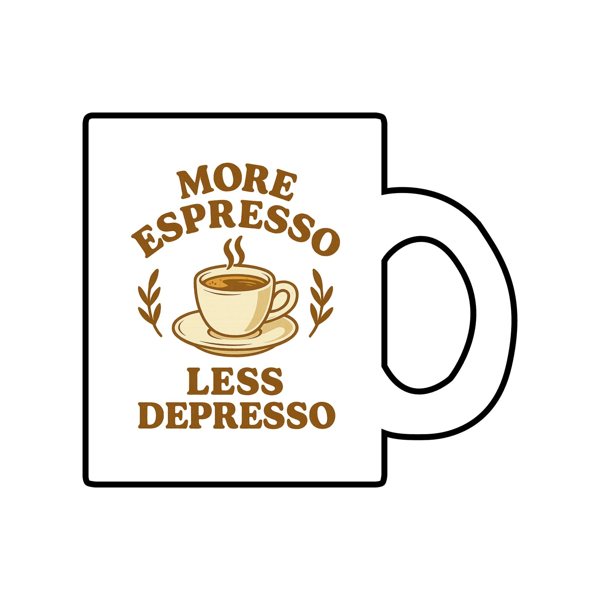 More Espresso Less Depresso Glass Mug – Funny Coffee Lover Gift | Clear Espresso Cup