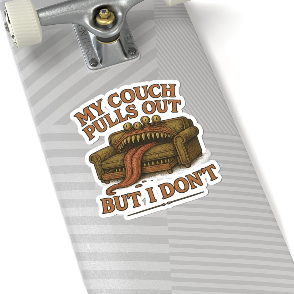 Funny Couch Sticker, Hilarious Home Decor, Laptop Sticker, Gift for Couch Lovers, Quirky Wall Art