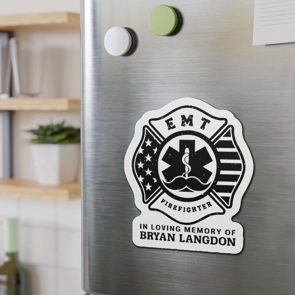 Memorial EMT Firefighter Die-Cut Magnet, Tribute to Heroes, First Responder Gift, Fridge Decor, Remembrance Magnet