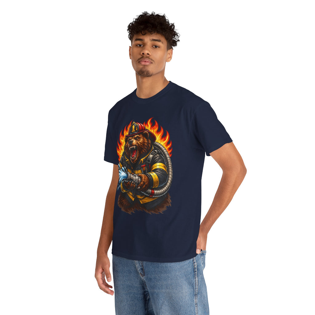 Firefighter Bear T-Shirt – Brave Fireman Graphic Tee