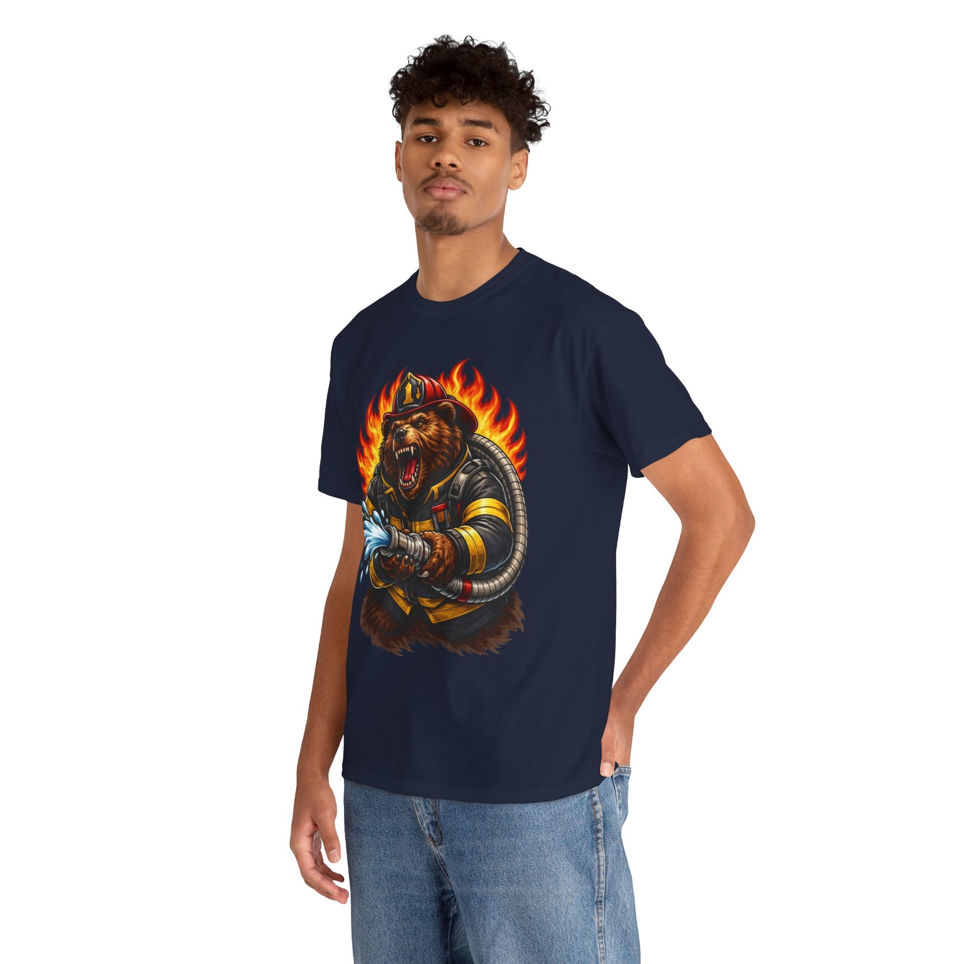Firefighter Bear T-Shirt – Brave Fireman Graphic Tee