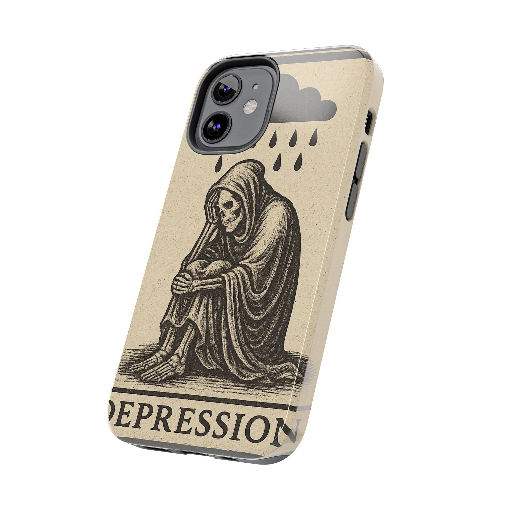 Dark Humor Phone Case, Goth iPhone Cover, Macabre Gift, Depression Art Case, Unique Phone Protector