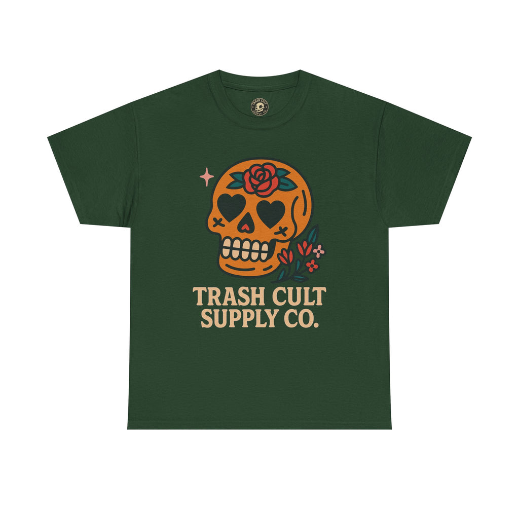 Sugar Skull T-Shirt – Trash Cult Supply Co. – Gildan 5000 Heavy Cotton Tee