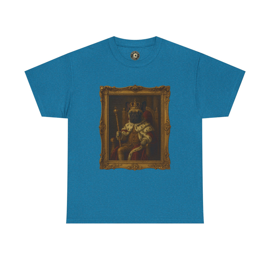 French Bulldog King Baroque Portrait Shirt – Funny Royal Dog Tee – Gildan 5000 Unisex Heavy Cotton