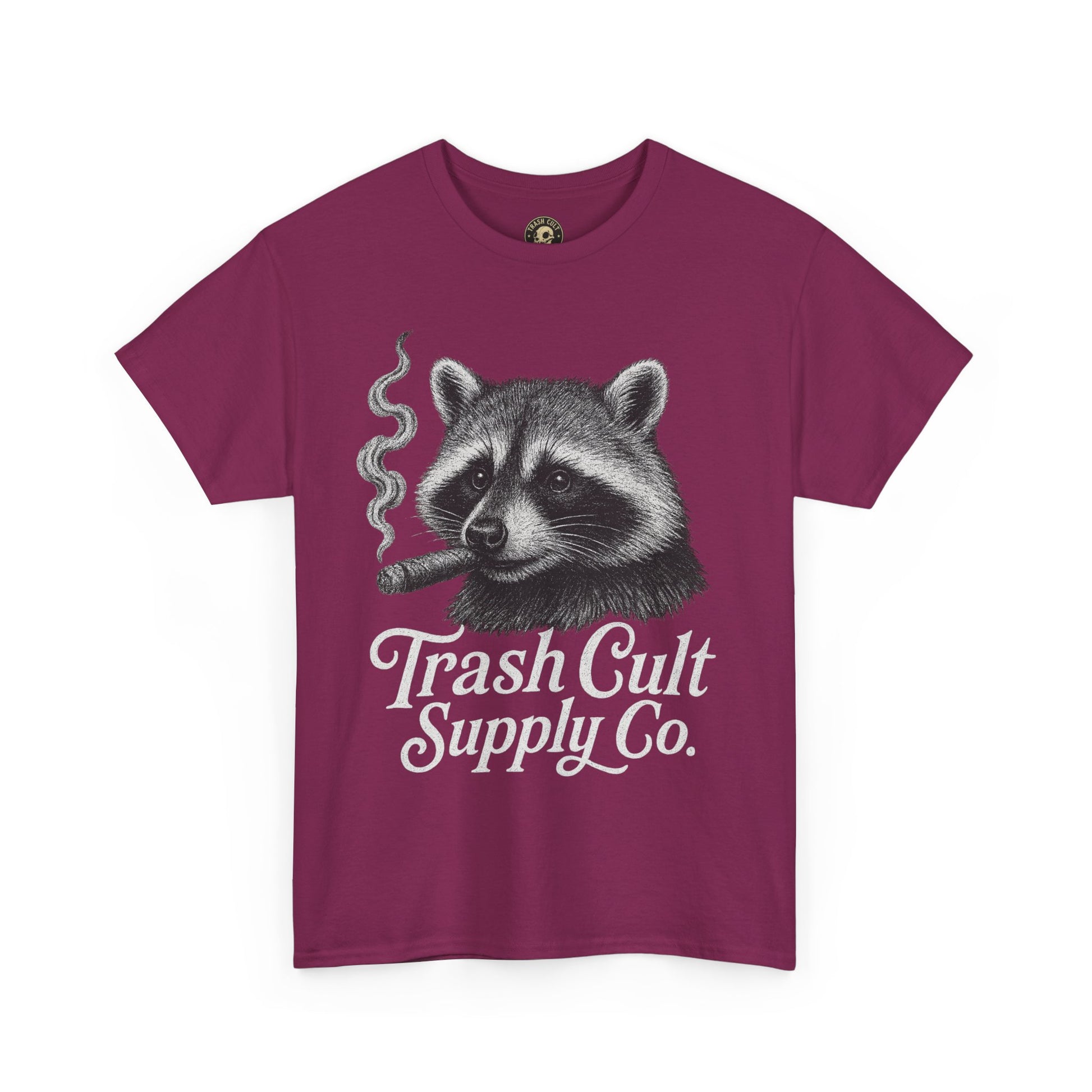 Monochrome Raccoon Cigar Shirt – Trash Cult Supply Co. | Gildan 5000 Tee