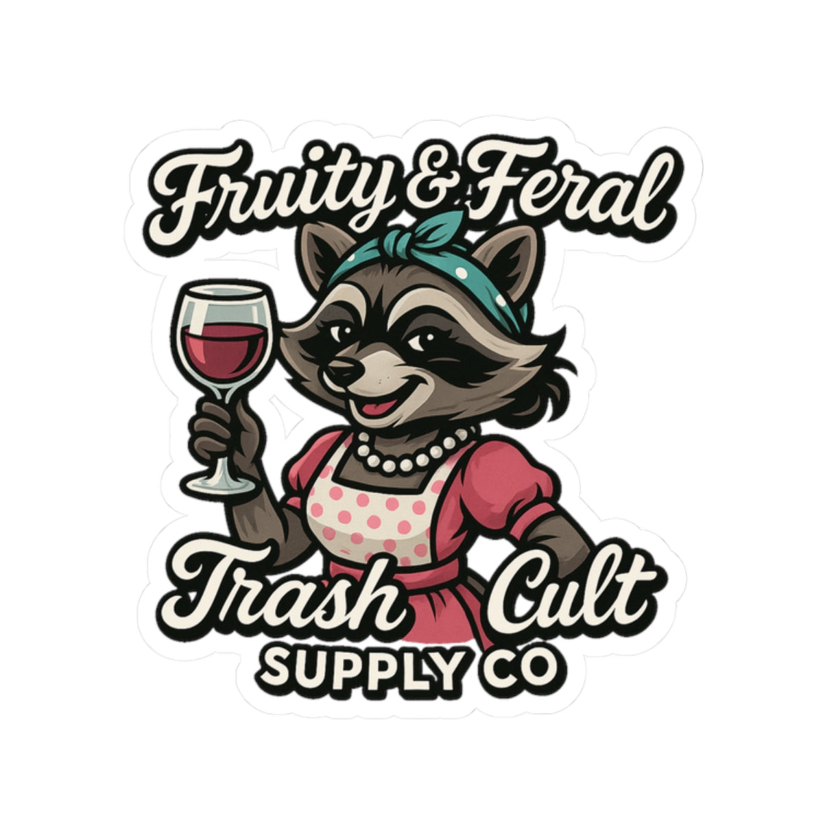 Fruity & Feral Raccoon Stickers, Fun Car Accessories, Cute Laptop Decor, Gift for Animal Lovers, Quirky Home Decor