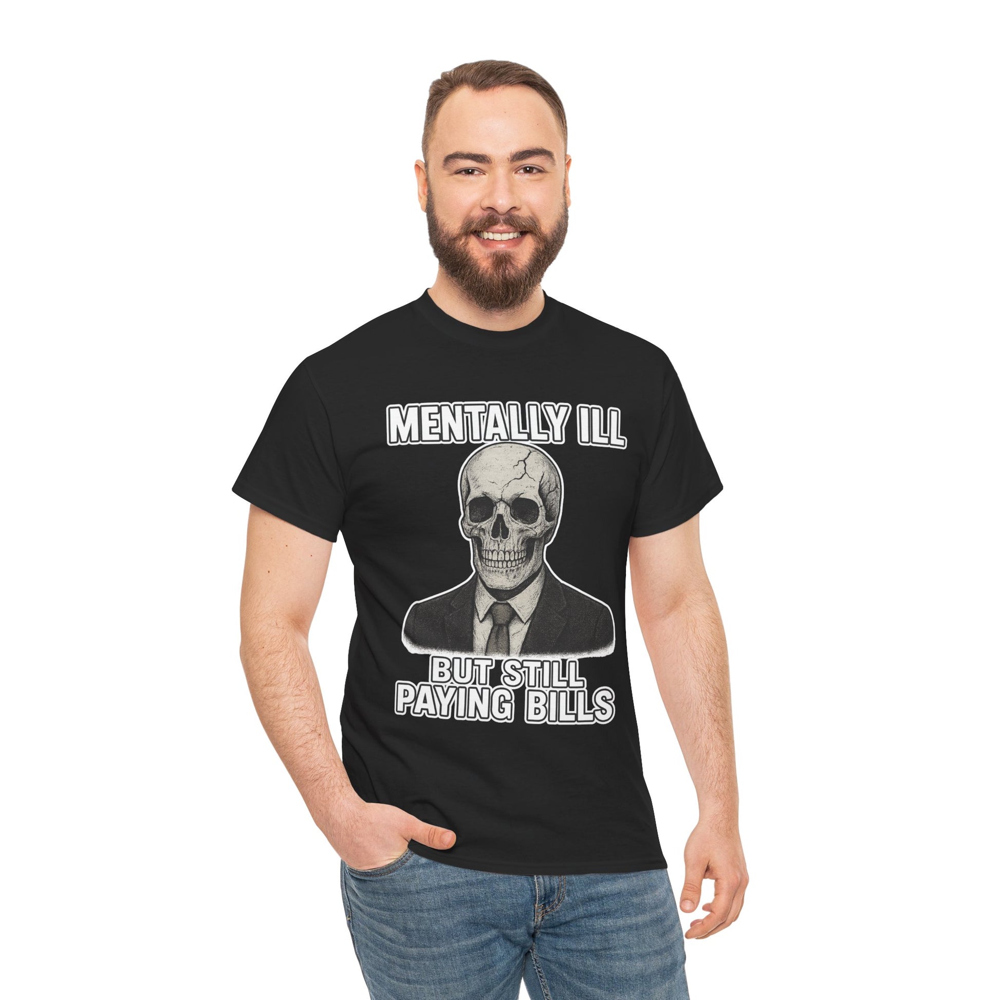 Mental Health Awareness Tee, Unisex Skull Shirt, Funny Graphic Tee, Quirky Casual Wear, Gifts for Friends, Halloween Apparel