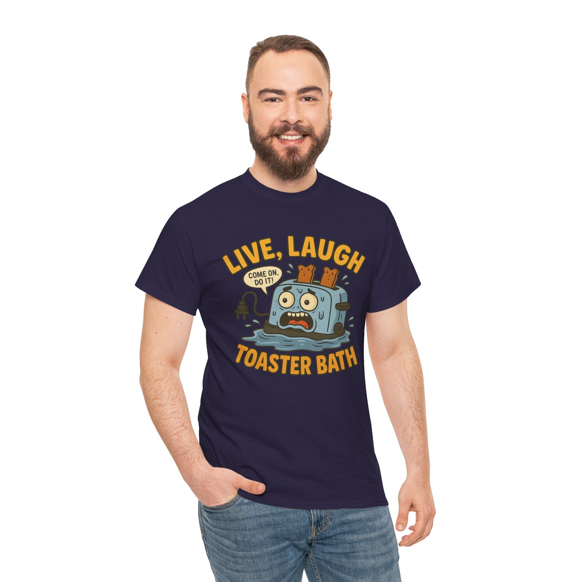 Funny Toaster Bath Tee, Humorous Unisex Shirt, Gift for Friends, Lightweight Cotton Tee, Birthday Party Outfit
