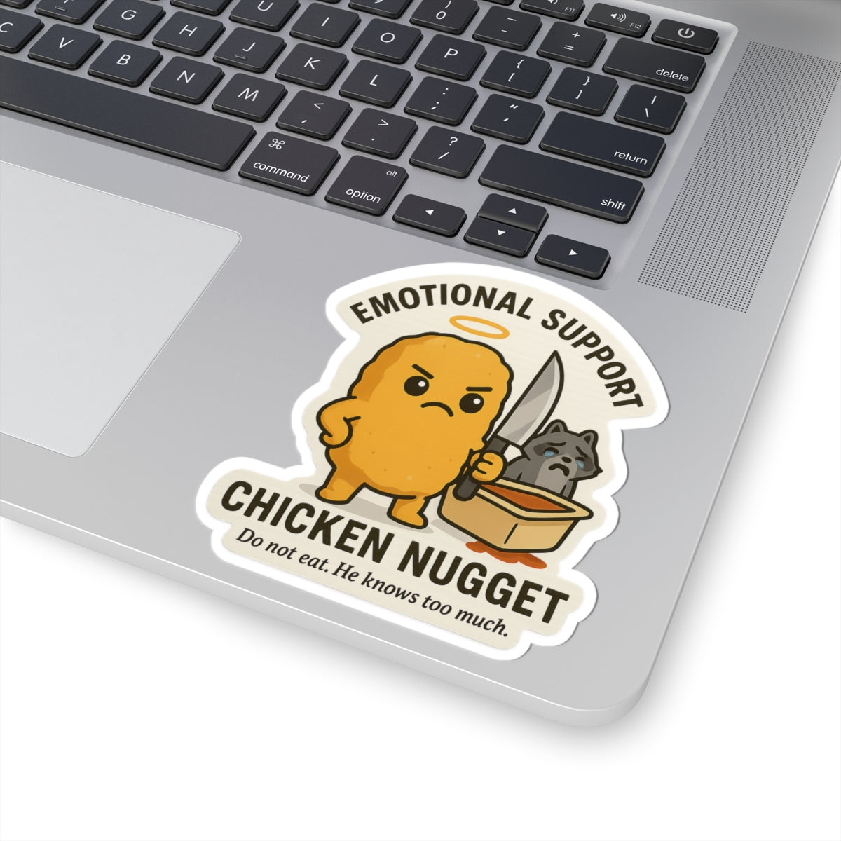 “Emotional Support Chicken Nugget” Sticker – Absurd Comfort Food Chaos