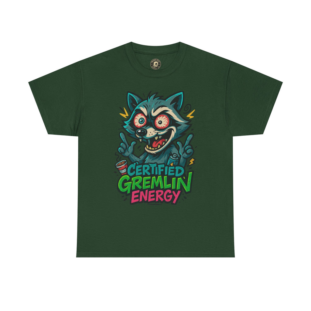 Certified Gremlin Energy Tee – ADHD Raccoon Shirt, Funny Unisex T-Shirt, Graffiti Style Gift for Goblins & Night Owls
