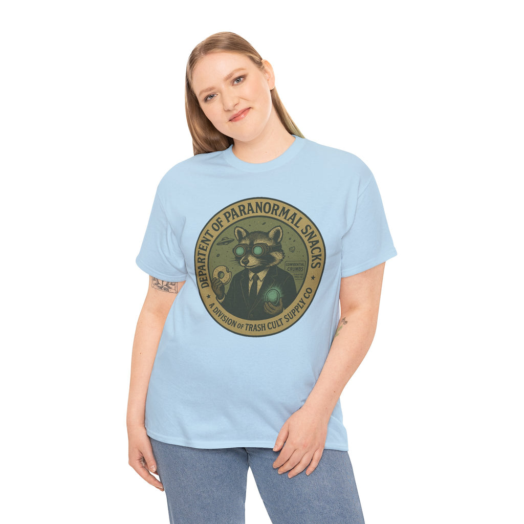 Department of Paranormal Snacks Shirt – Trash Cult Supply Co – Vintage Cryptid Division Tee – Gildan 5000