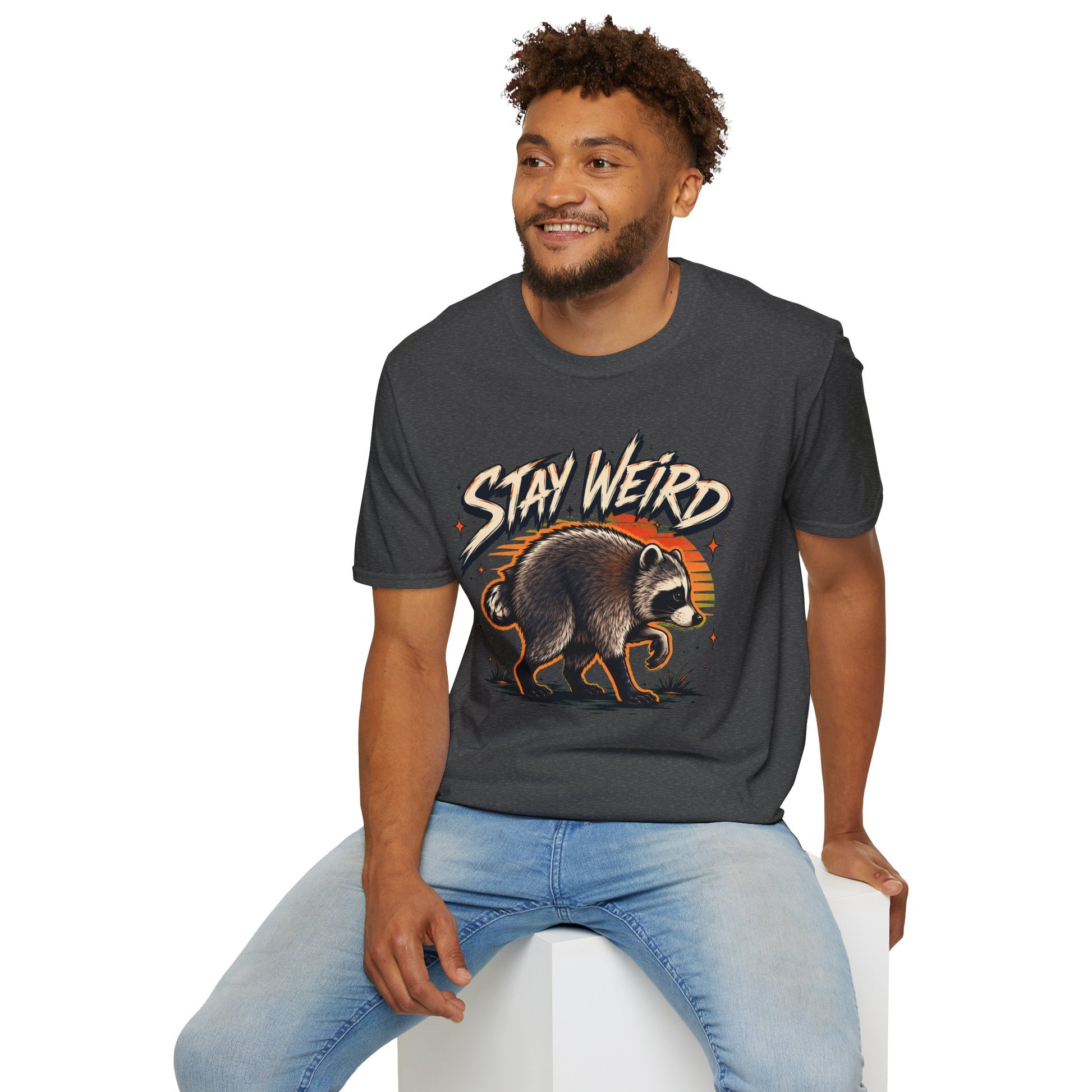 Stay Weird Raccoon Jimothy T-Shirt — Vintage Graphic Tee