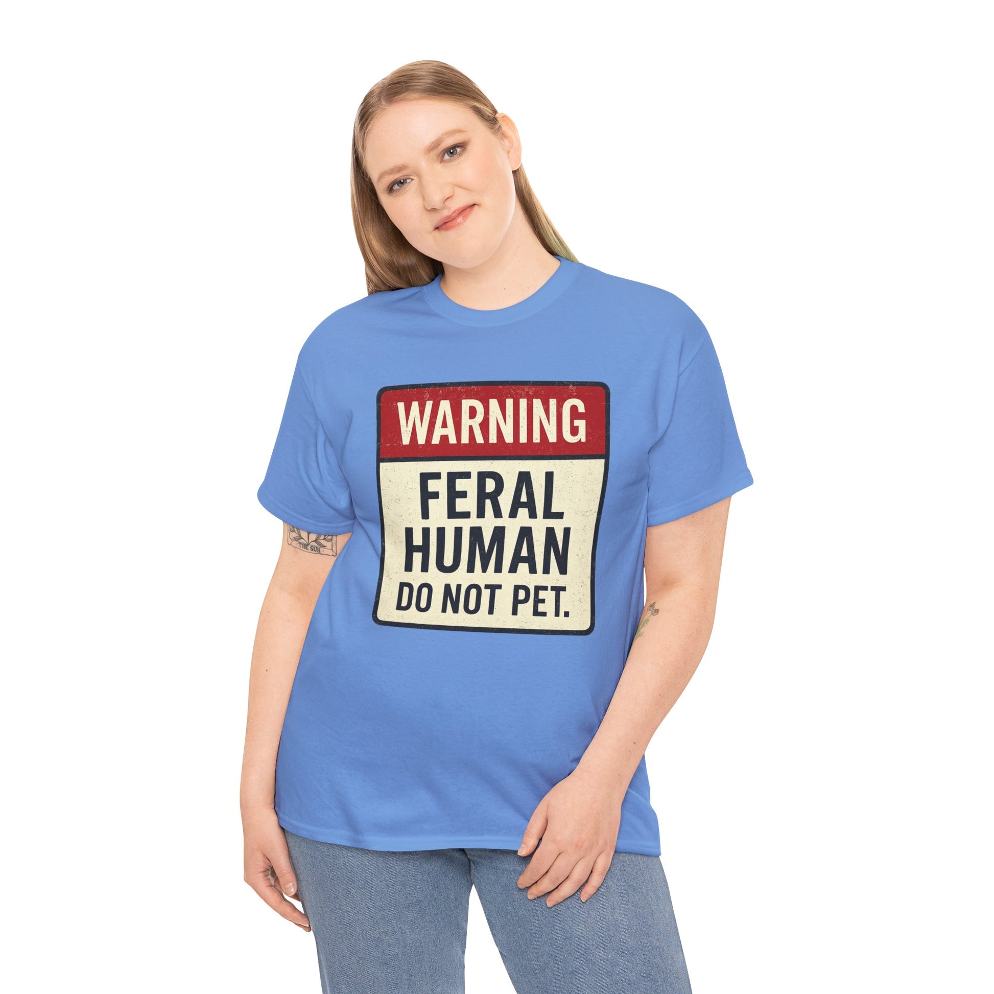 Warning Feral Human Tee: Unisex Humorous Cotton Shirt, Gift for Animal Lovers, Funny Tee, Unique Statement Apparel, Casual Wear, [...]