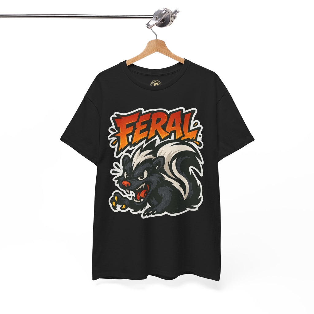 Feral  Skunk Graphic Tee, Cool T-Shirt, Streetwear Style, Unique Gift, Animal Lover Apparel, Fun Casual Wear