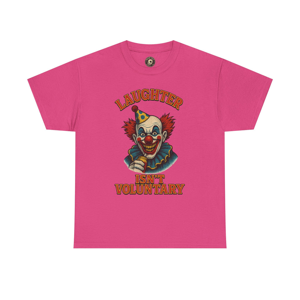 Laughter Isn’t Voluntary Creepy Clown Shirt – Circus Horror Tee – Gildan 5000