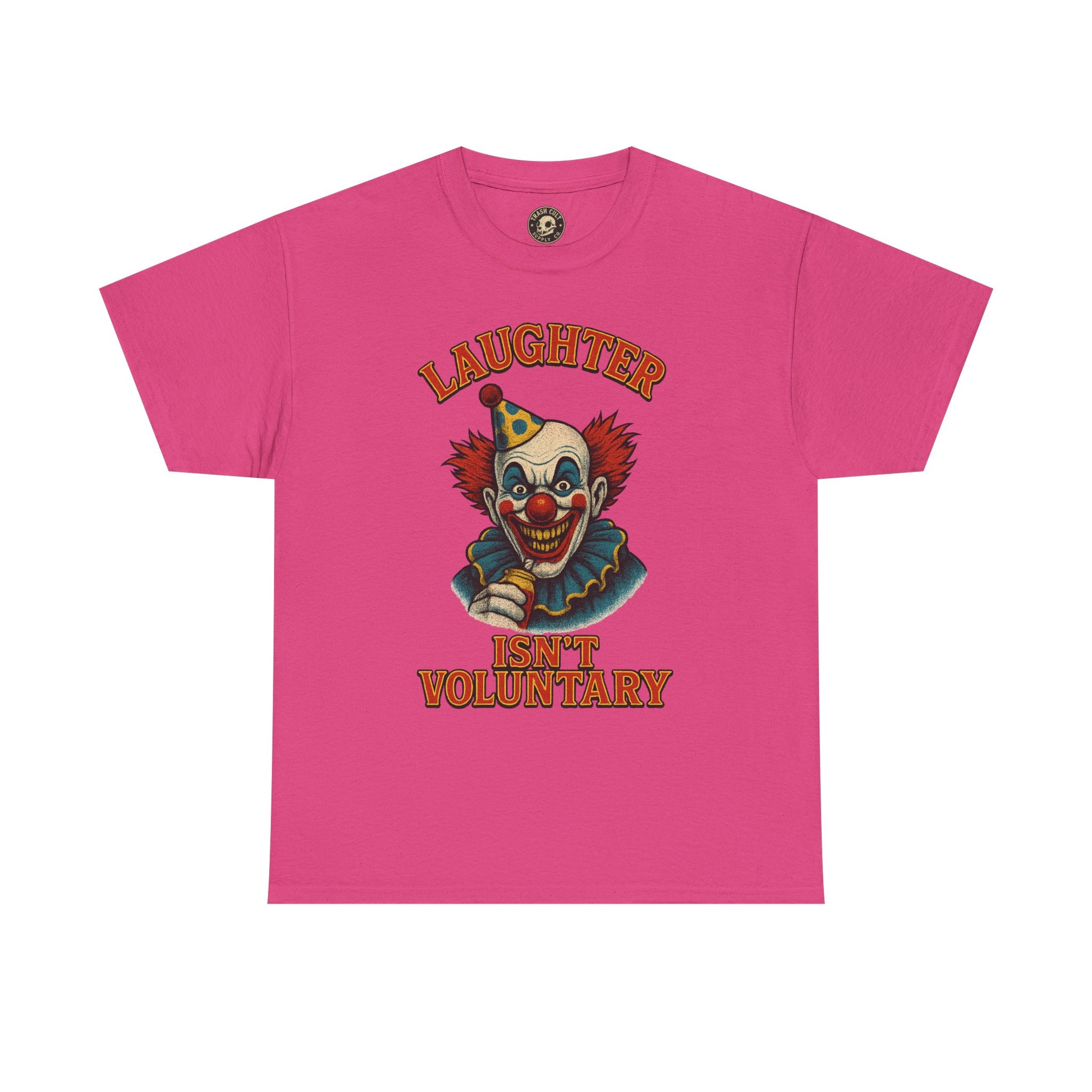 Laughter Isn’t Voluntary Creepy Clown Shirt – Circus Horror Tee – Gildan 5000