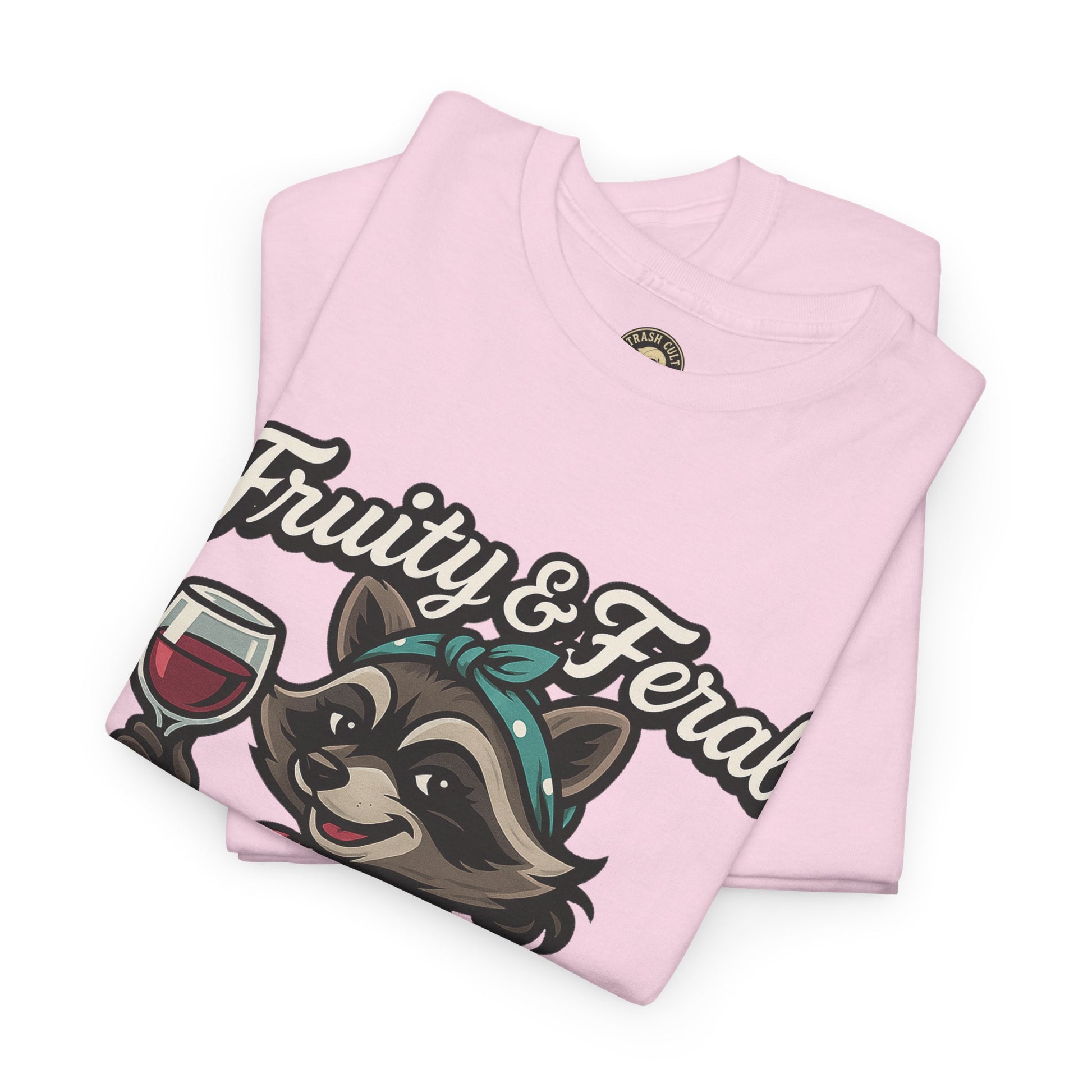 Fruity & Feral Raccoon Housewife Tee – Trash Cult Supply Co. on Gildan 5000